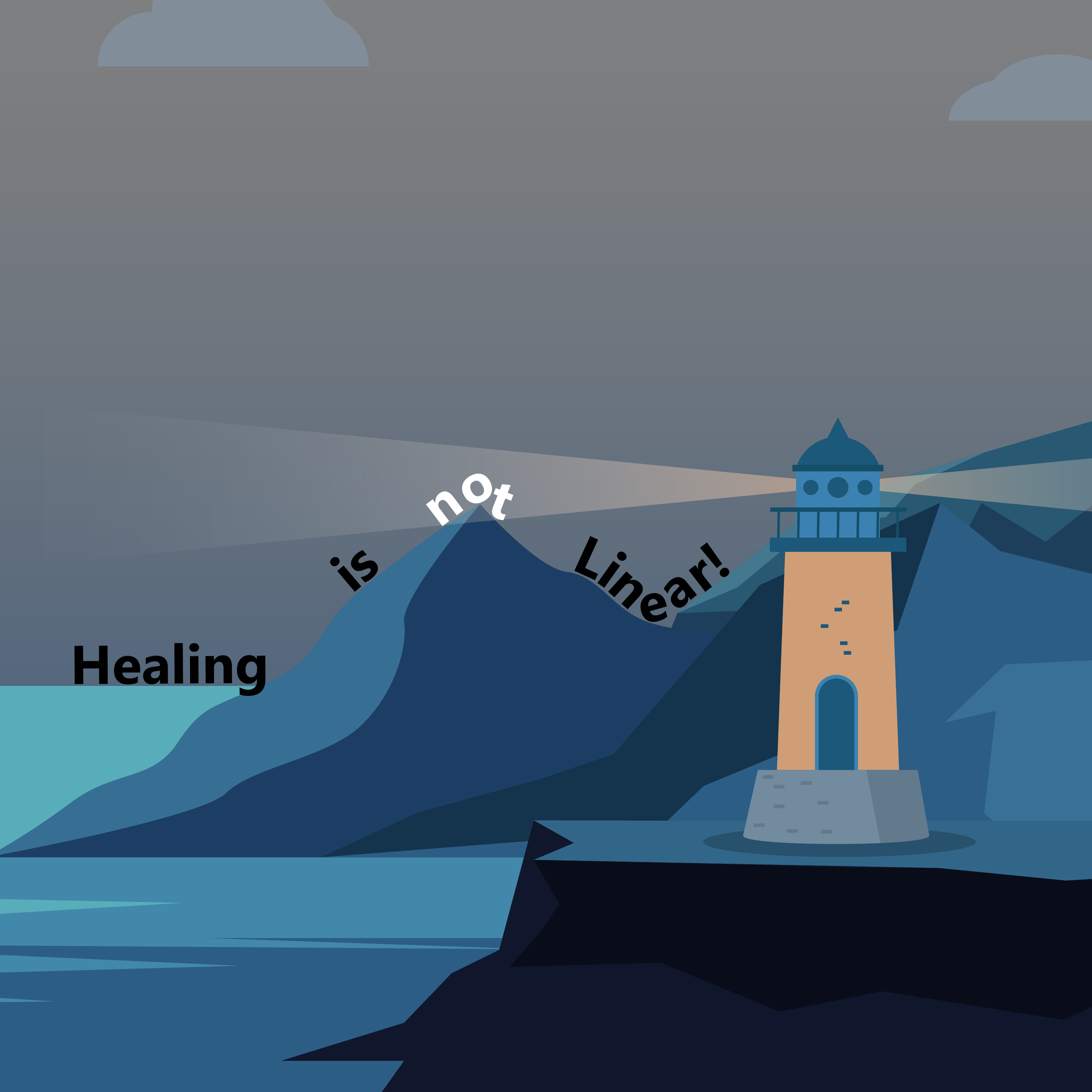 An inspirational image that states "Healing is not linear".