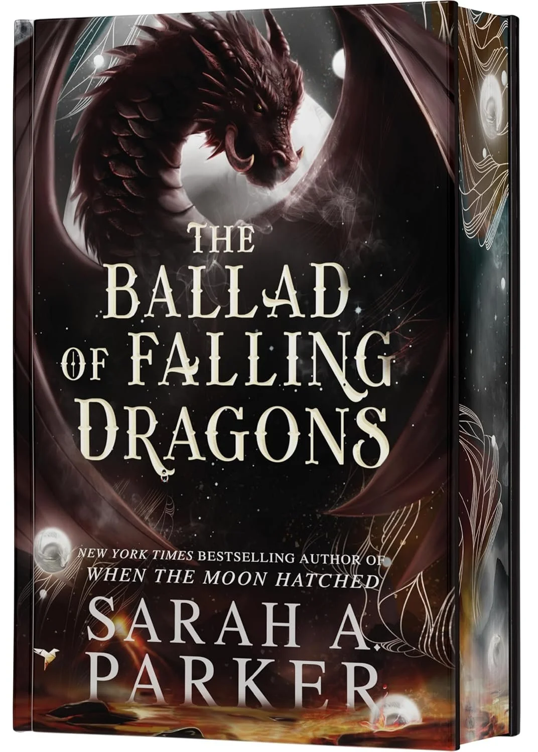 Cover of The Ballad of Falling Dragons by Sarah A. Parker featuring a dragon and dark fantasy artwork.