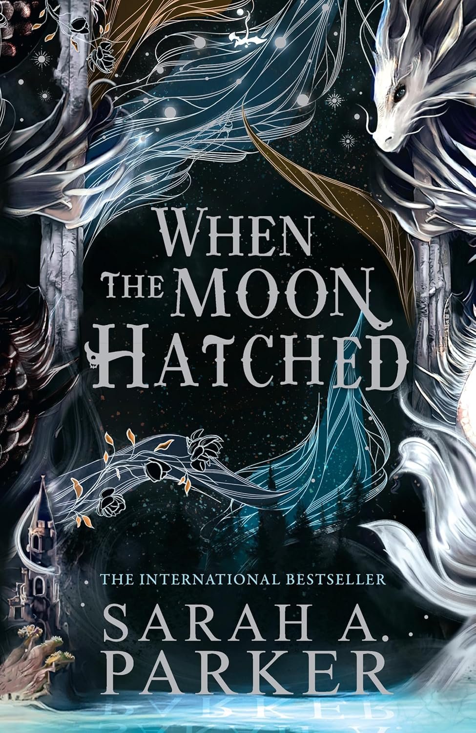 Cover of When the Moon Hatched by Sarah A. Parker featuring fantasy artwork and a moonlit landscape.