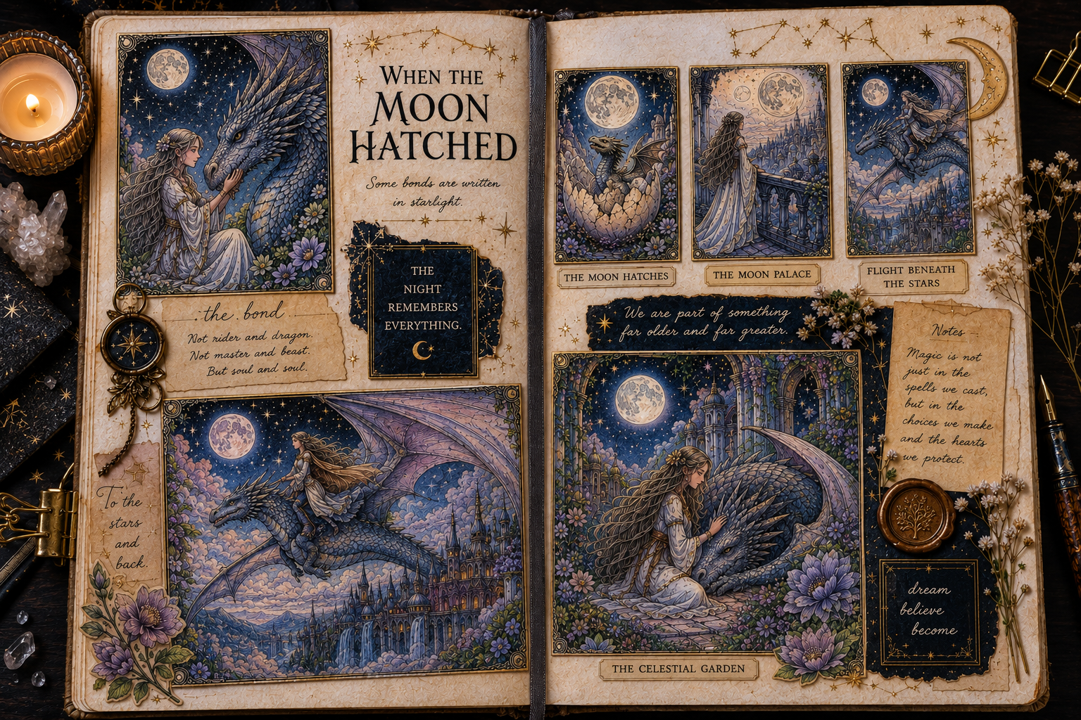 Moonfall Scene Collection Vol. 1 | Fantasy Coloring Pages for Book Journals
