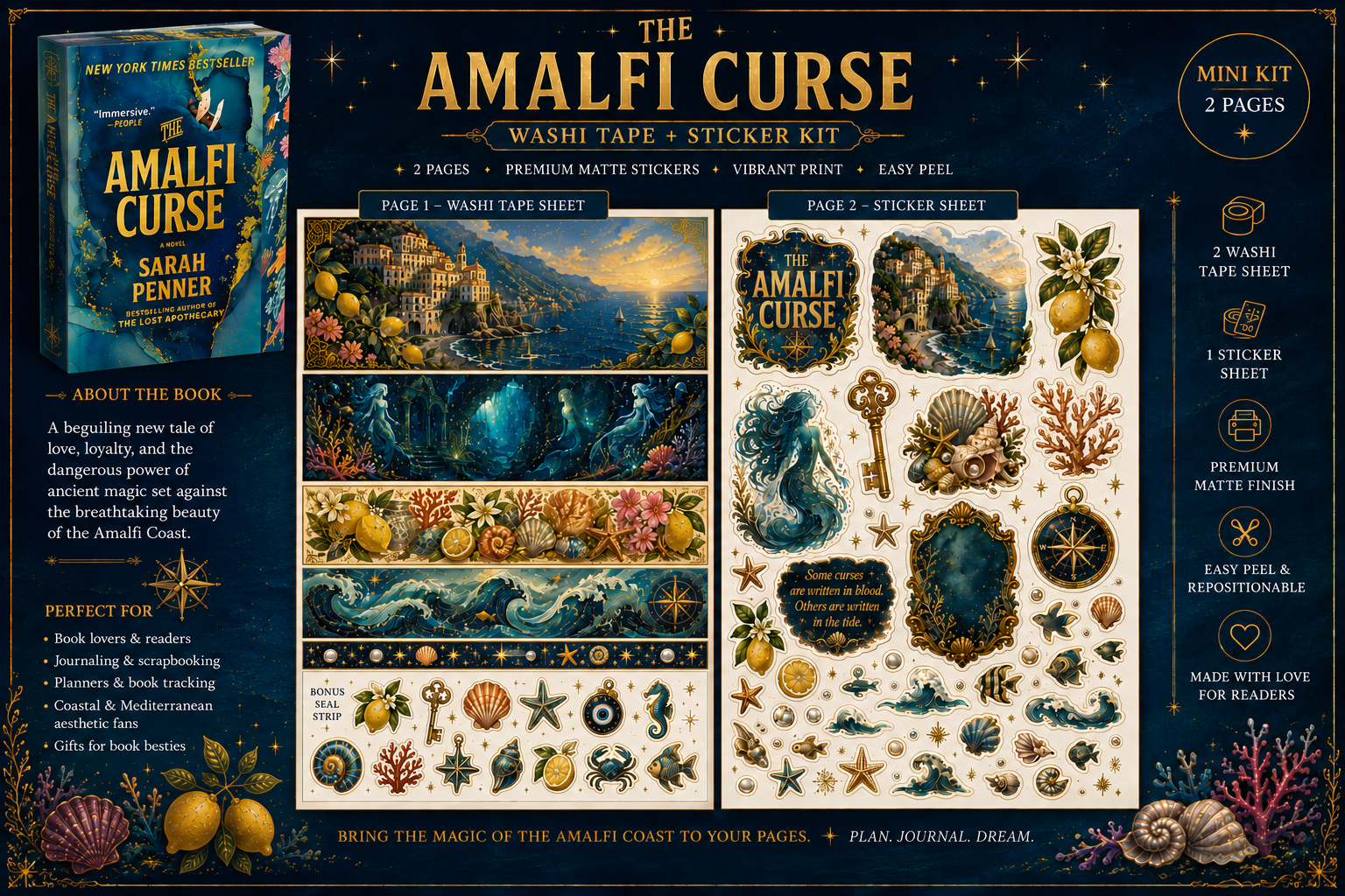 The Amalfi Curse — Mini Kit  Digital Download | Printable Journal Kit
