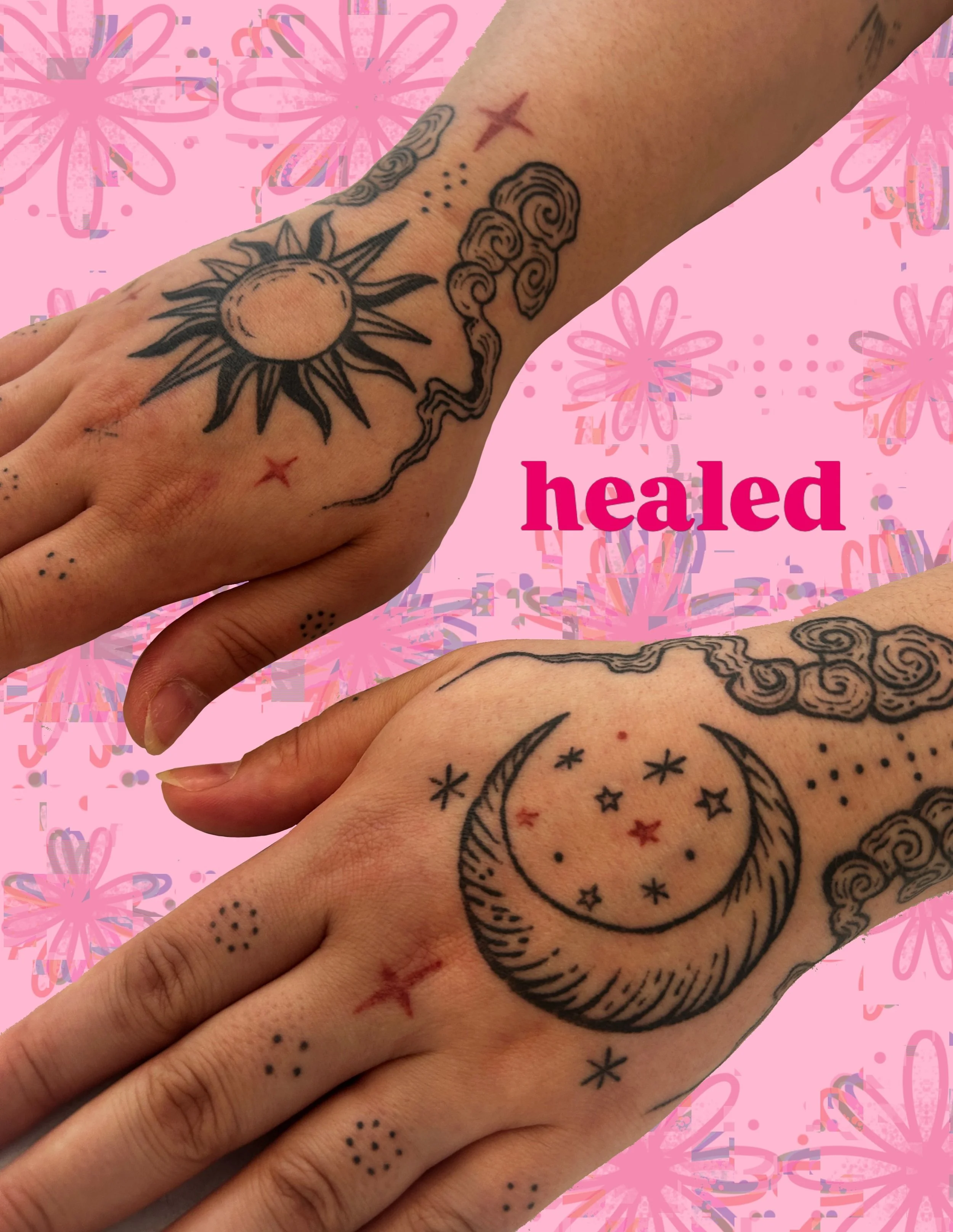 little healed hand action for ya 💕✨ YOUR HANDS CAN HEAL LIKE THIS! (it really helps if you exfoliate leading up to your appointment and put some dang lotion on, truly) 
swipe thru for some additional treats, including:
* post-touchup video 
* a tiny