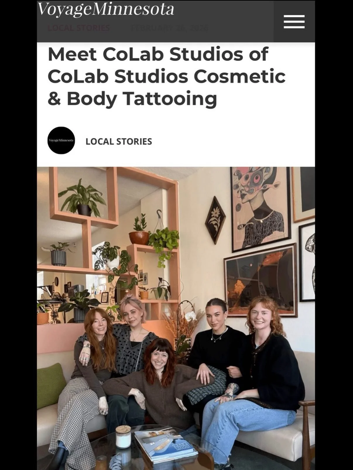 Thank you @voyageminnesota for featuring our new studio on your list of local businesses to check out🥰
