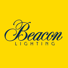 Beacon Lighting logo on a yellow background.
