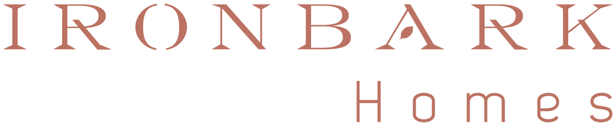 The text 'IRONBARK Homes' in a stylized font on a black background.