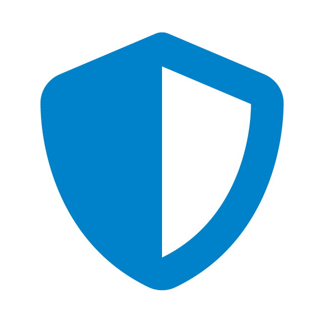Blue shield icon with white background