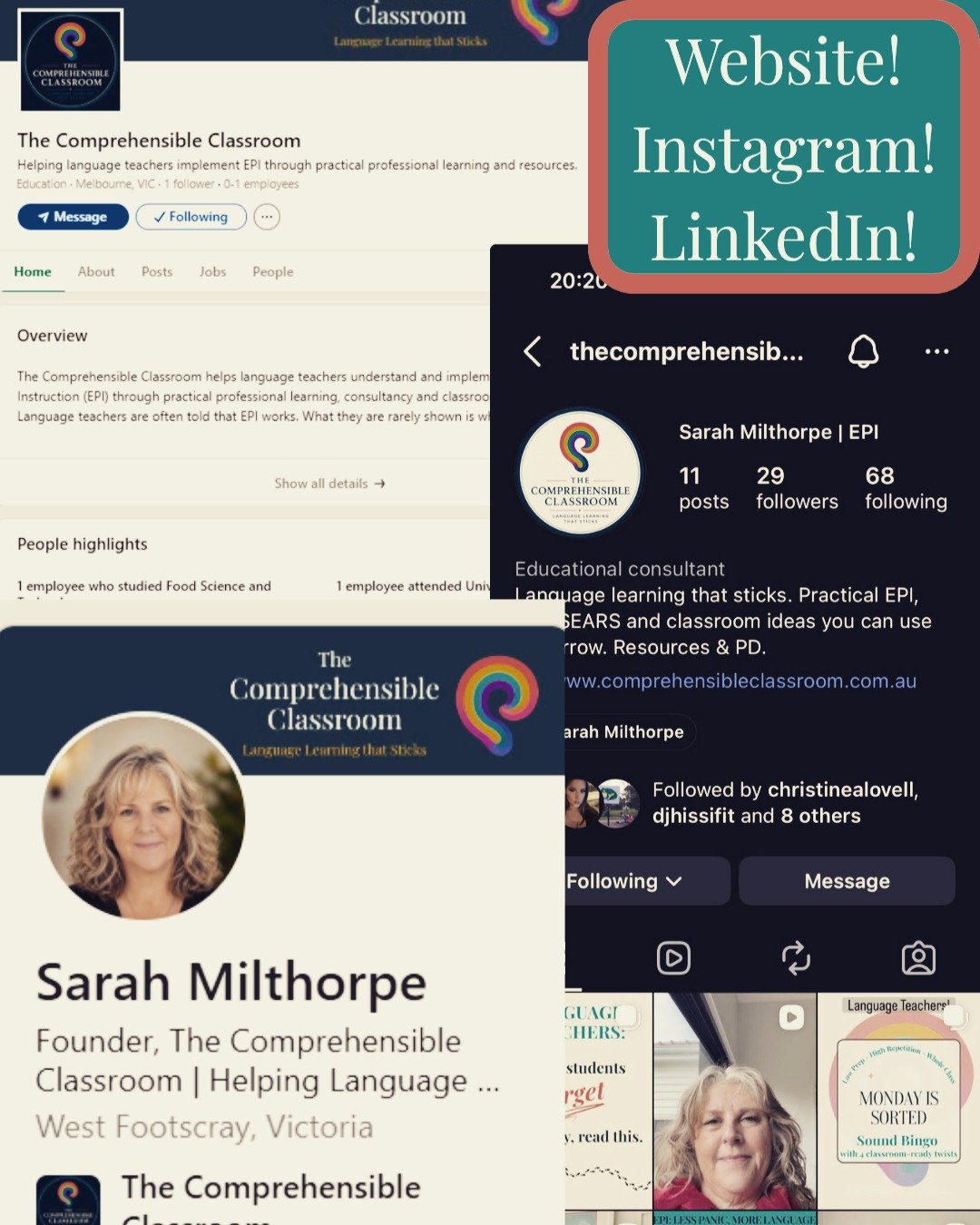 After many cups of tea, several existential crises about logos, and far too much time spent moving things three pixels to the left, The Comprehensible Classroom is officially launched.

The website is live.
The LinkedIn page is live.
The resources ar