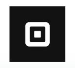 Black and white QR code on a black background