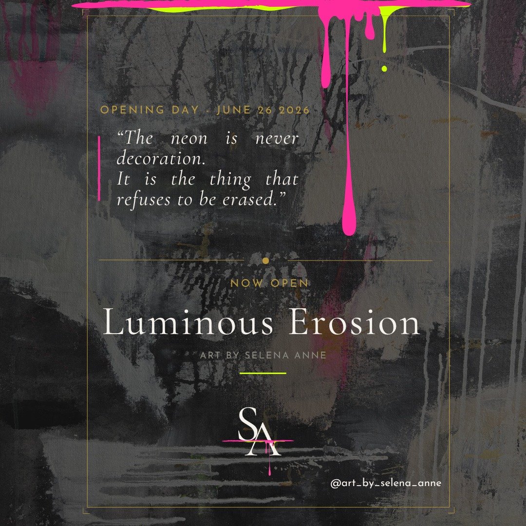 The neon is never decoration.
It is the thing that refuses to be erased.

Luminous Erosion opens today!

Reynolds Ash &amp; Associates
262 Pagosa St. Suite 200, Pagosa Springs, CO
4:00PM-7:00PM

Fourteen original paintings. Fourteen chances to take s