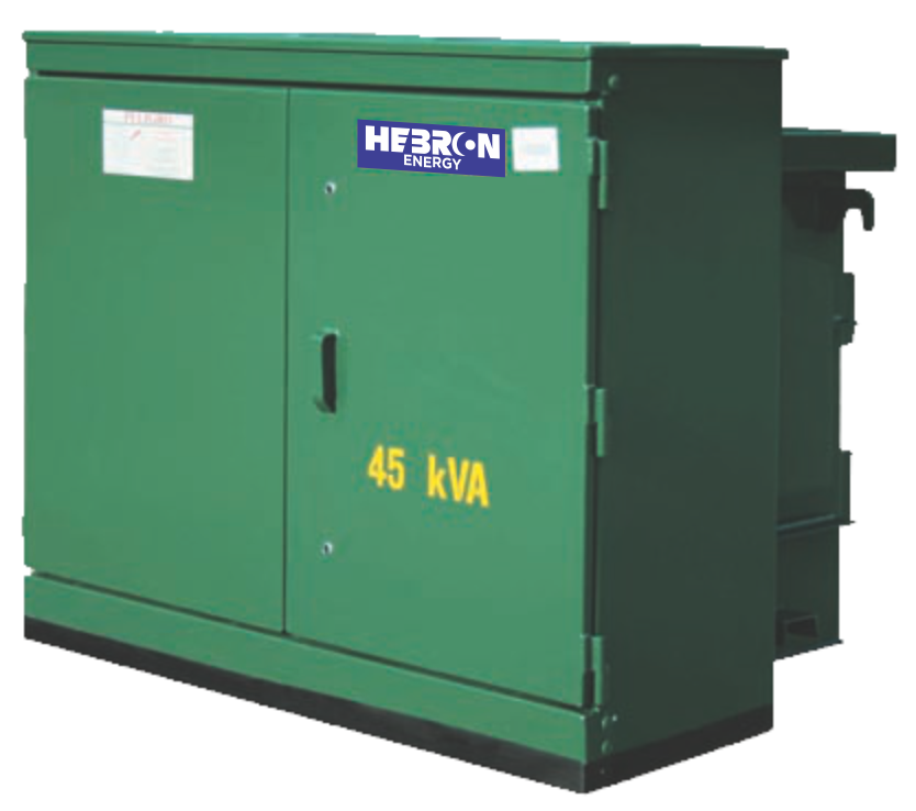 Generador de energía de color verde con la marca HEBRON ENERGY diferentes capacidades