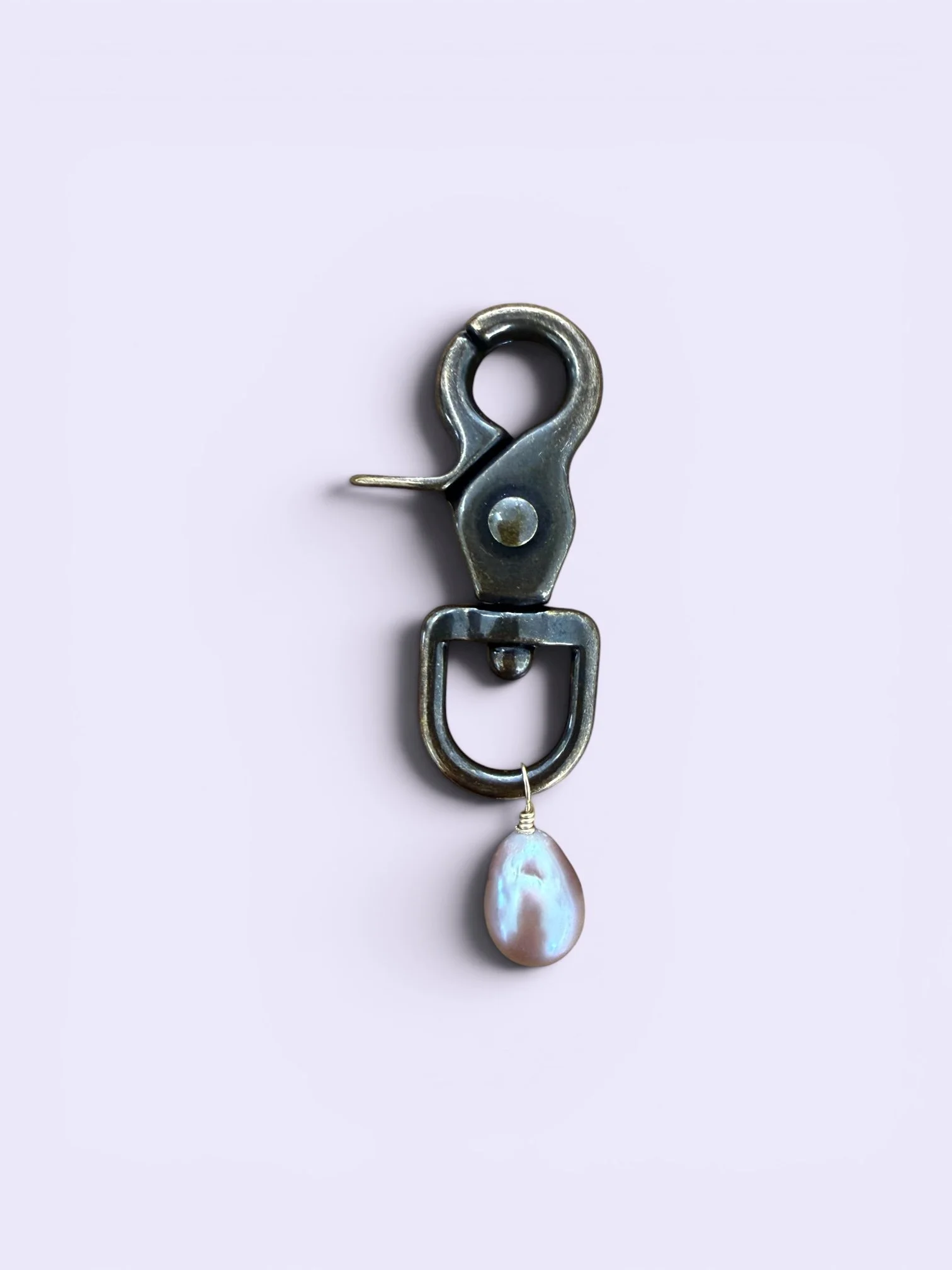 Teardrop 11 x 14 mm Baroque Edison Pearl on Patina Brass Clasp