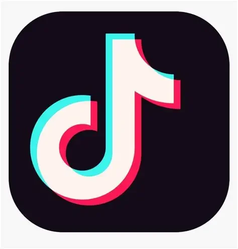 TikTok app icon with black background and multicolored musical note logo.