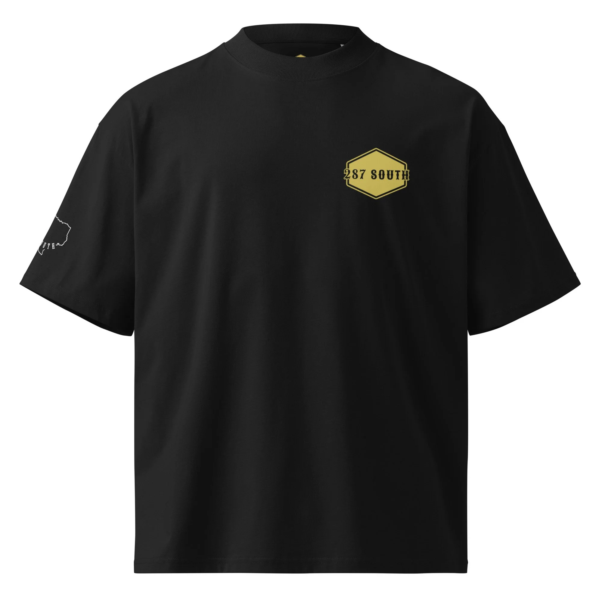 Unisex organic oversized high neck t-shirt