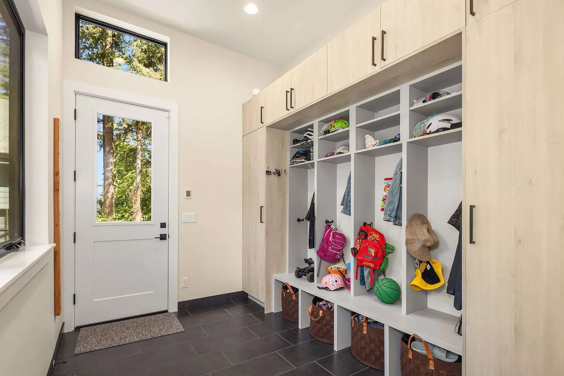 main level mudroom with heated floors