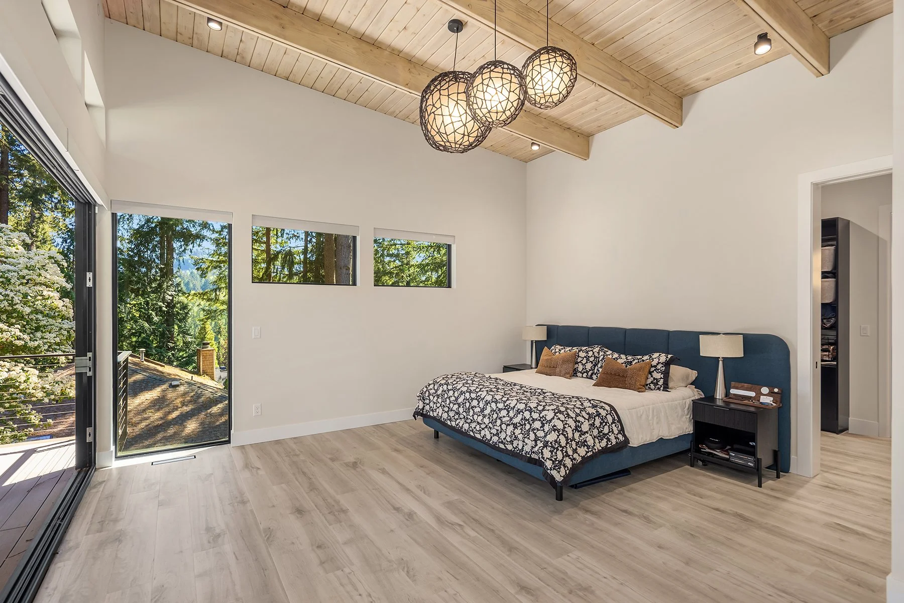 Designer lighting & natural light abound