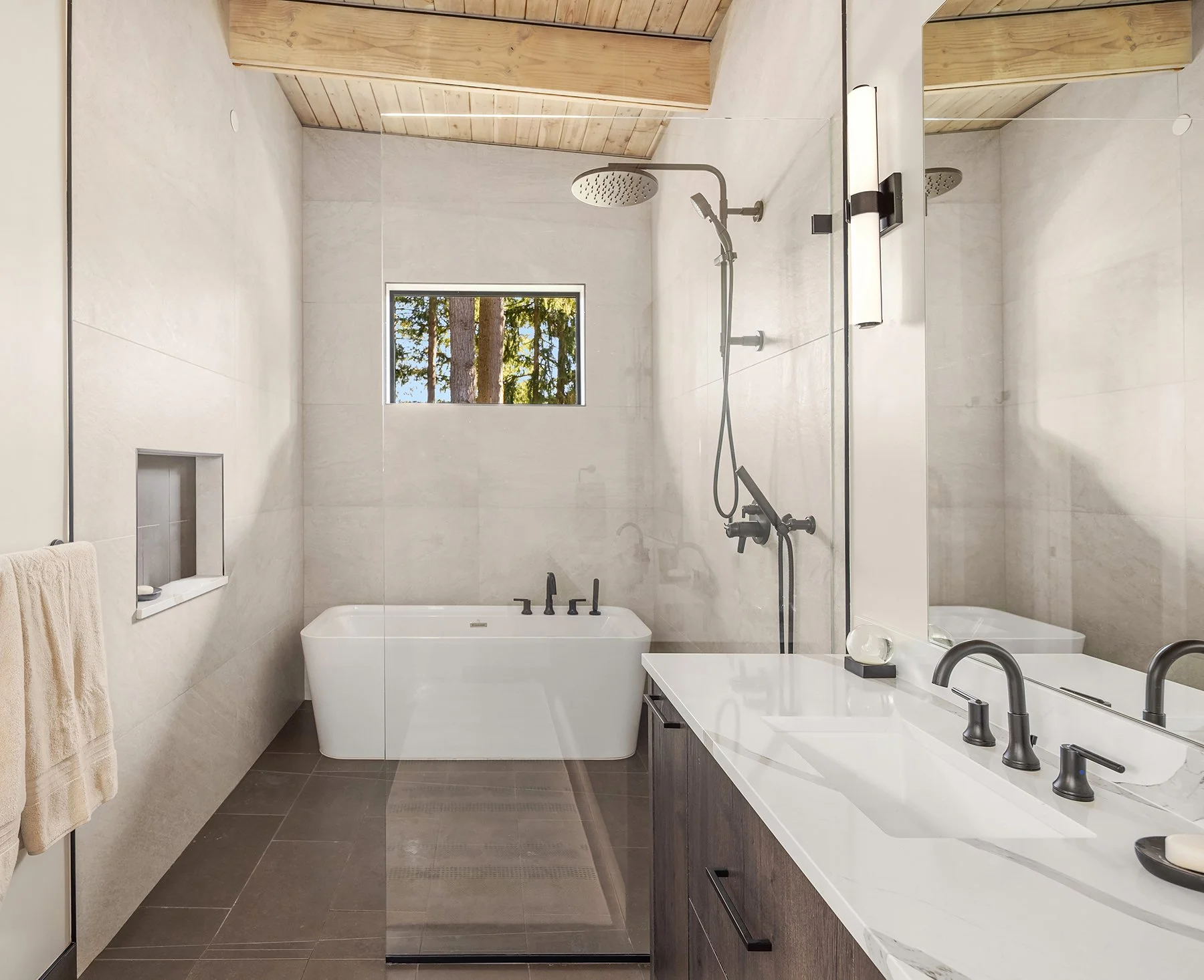 Elegant spa-like primary bathroom  