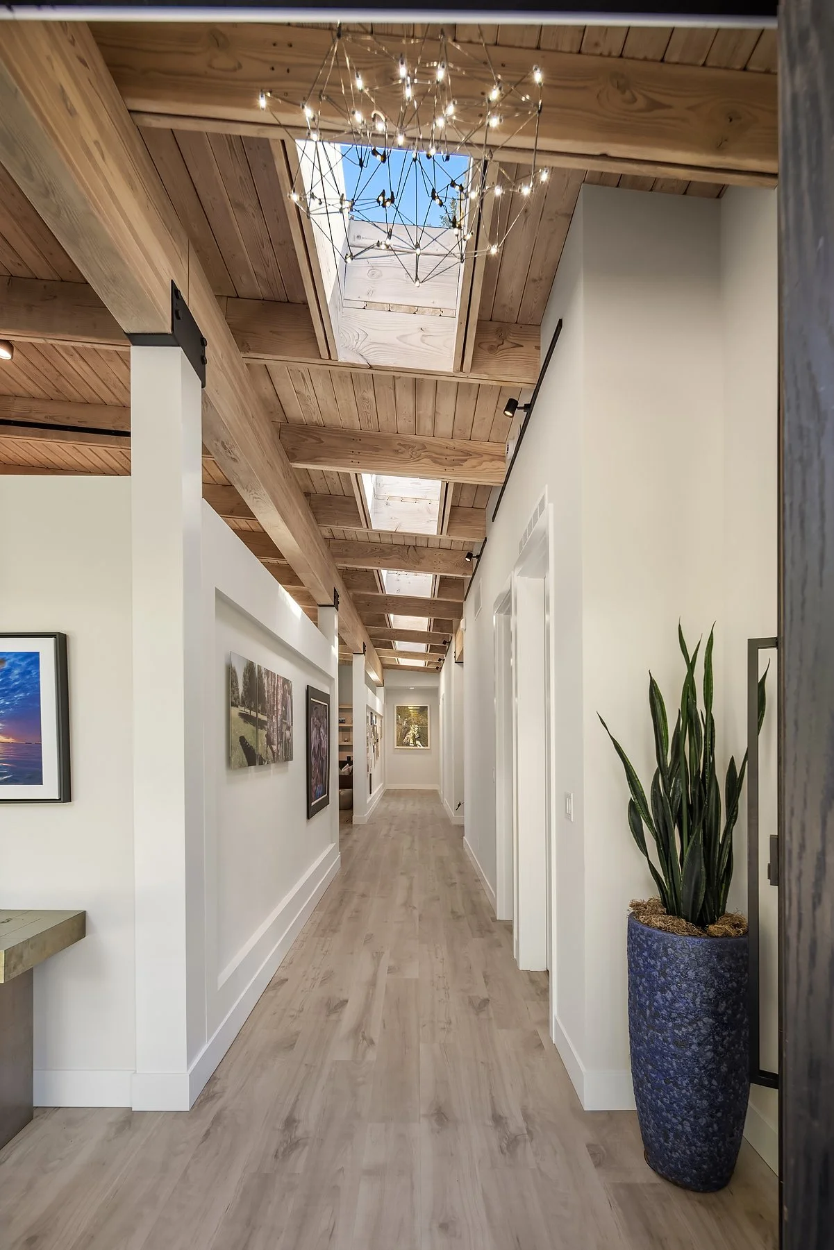 Breathtaking entry with gallery wall & skylights