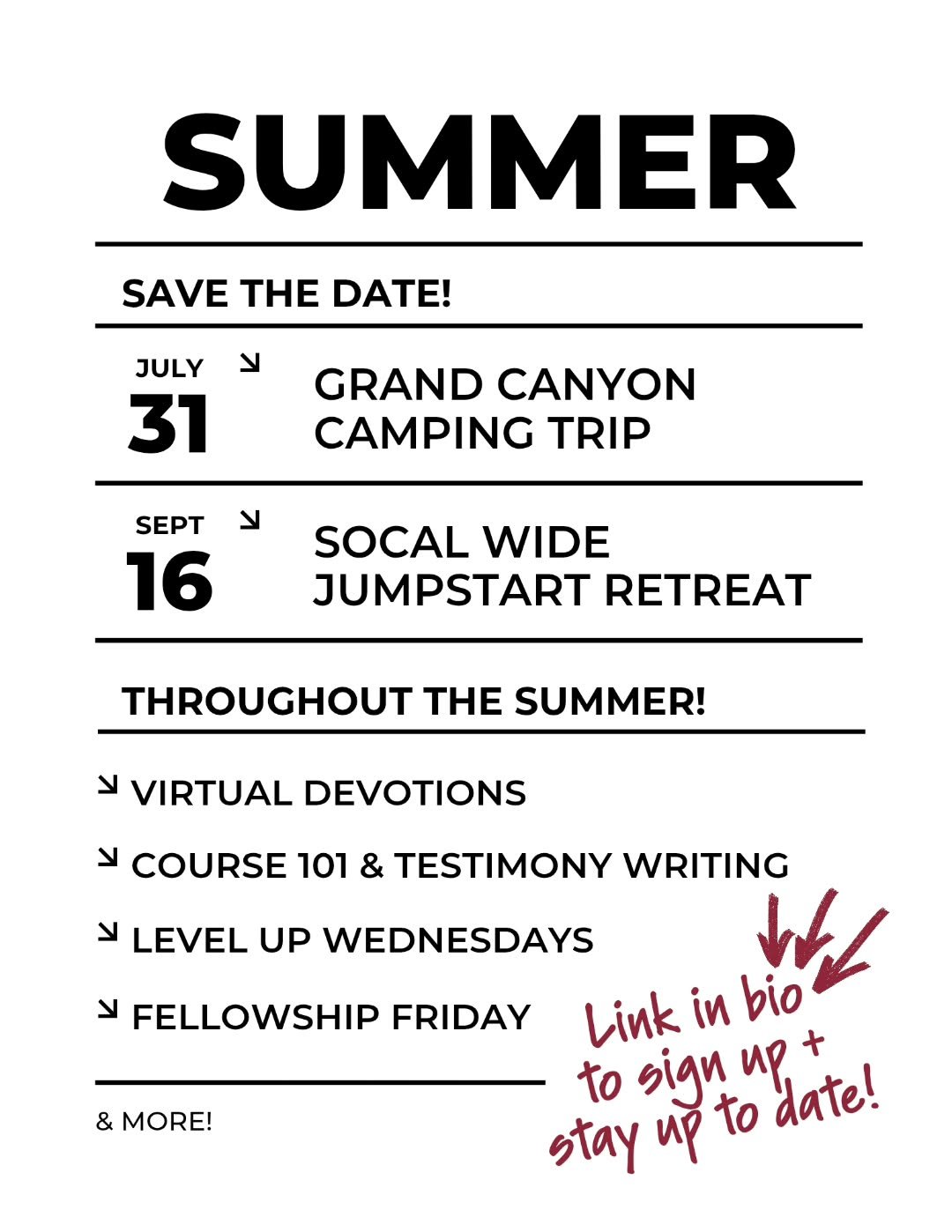 Hey, wyd over the summer?! Spend the summer with us on trips ⛺️, advancing your faith ✝️, or just hanging out with us🍦! See our link in bio for more info + to stay connected with summer planz 👀

Hope to see you around 👋🏼

#oasisucr #oasischristia