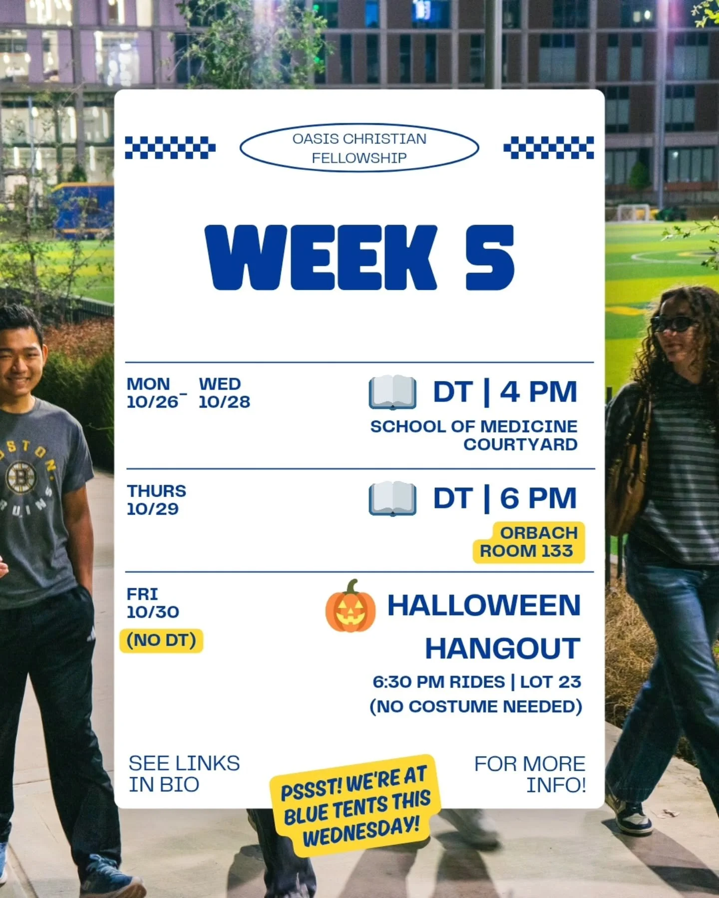 Entering midterm szn 🫣... Good luck on any midterms this week! You got this!!

P.S. stay tuned for what we are doing Halloween weekend 🎃🌲👻

#oasisucr #oasischristianfellowship #ucriverside #ucr #lifeatucr