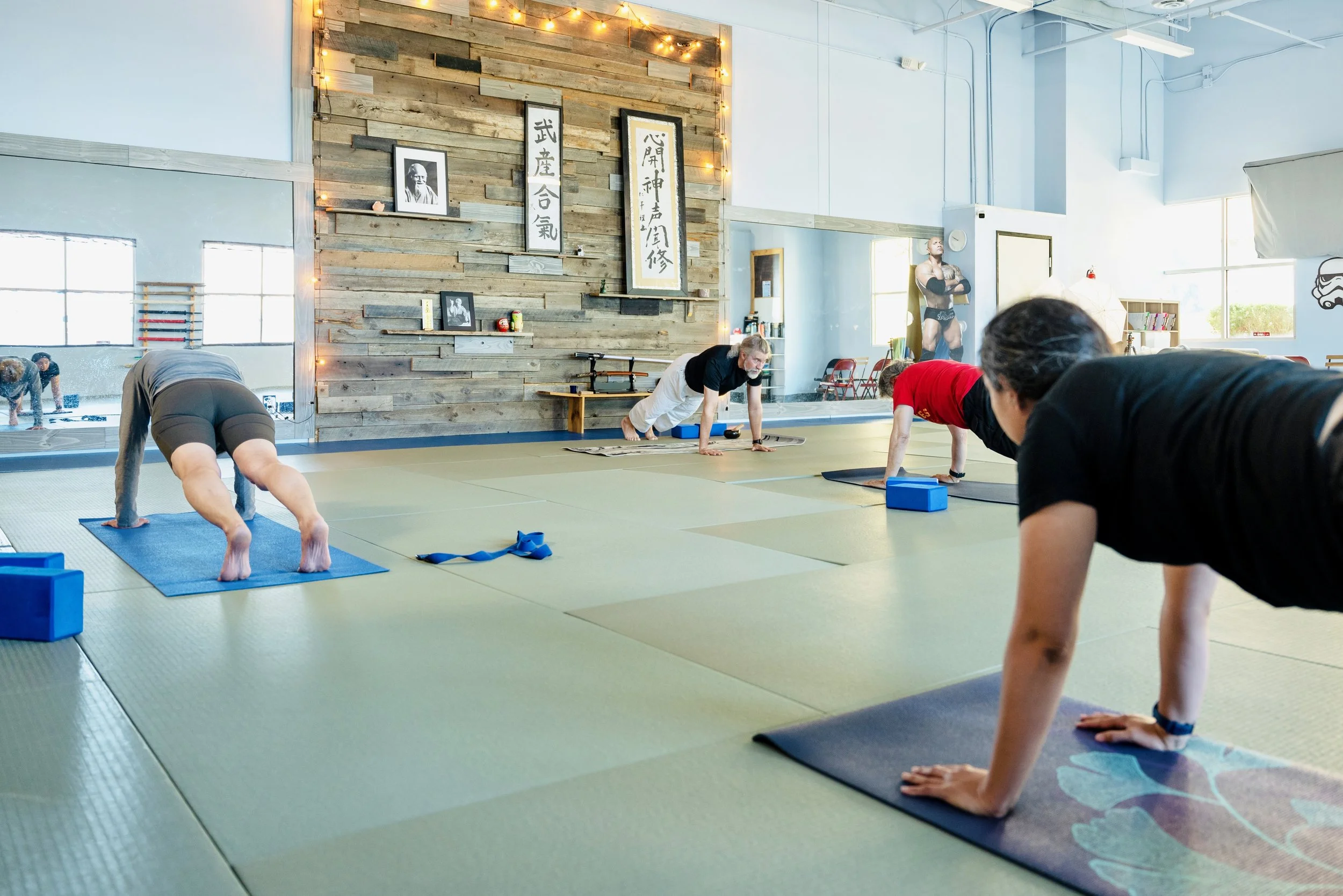 yoga at the dojo