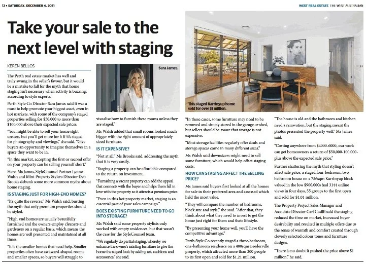 Take your sale to the next level with staging.