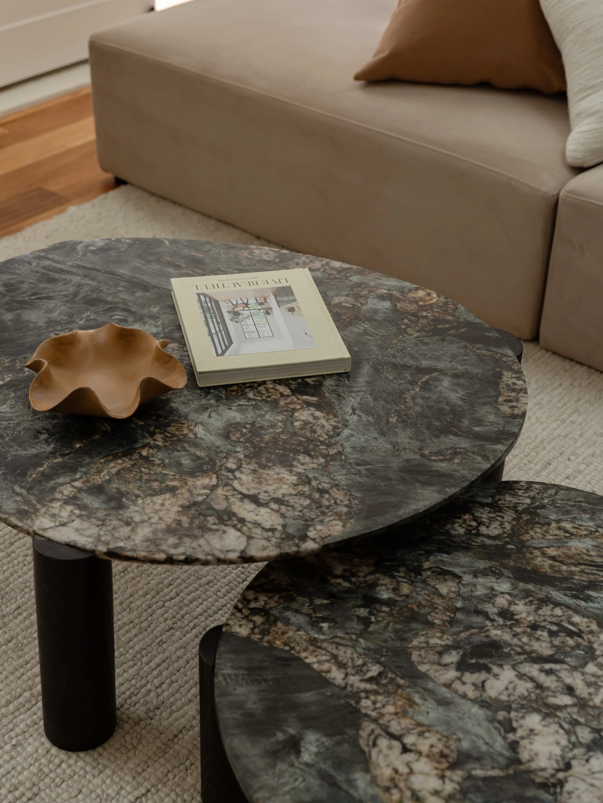 A little drama in the details.
Rich green tones, striking veins and all those little variations that make stone so interesting. 
A favourite moment from this space.

 #elevatewithPSCO #designthatsells #curatedliving #propertystaging