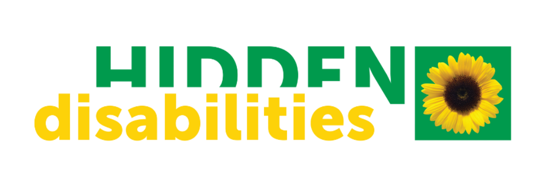 Text reading "Hidden disabilities' with a sunflower on the right side.