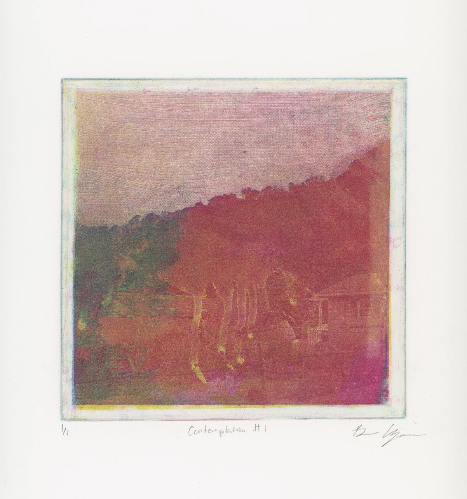 Contemplation #1, Etching, 2023