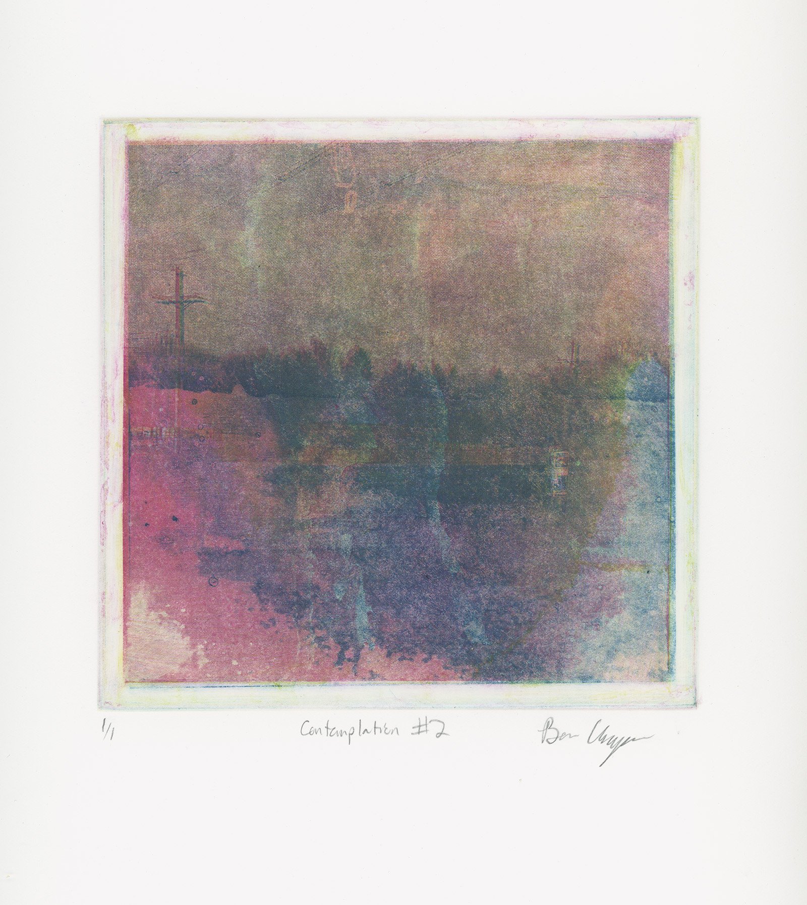 Contemplation #2, Etching, 2023