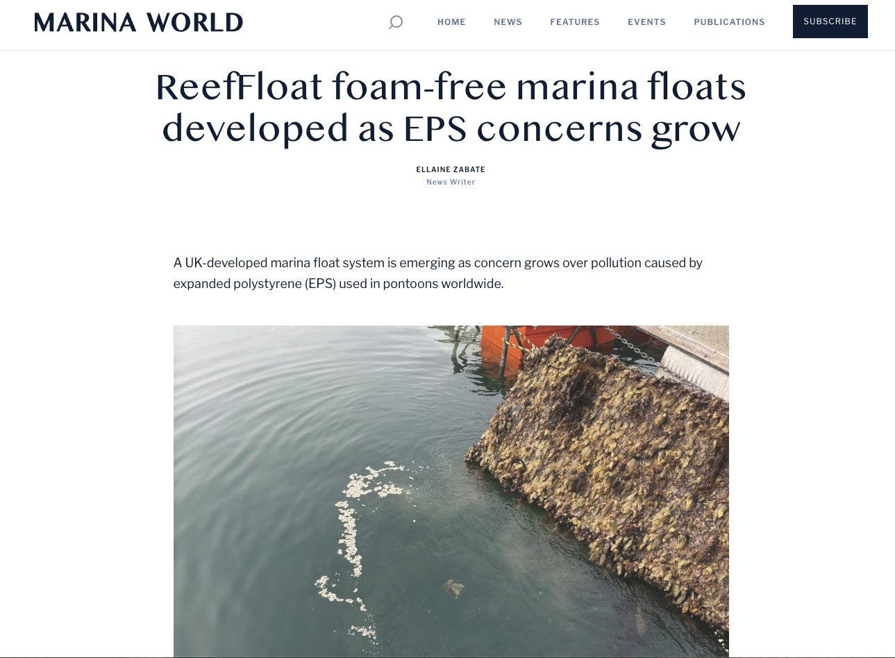ReefFloat Featured in Marina World Magazine