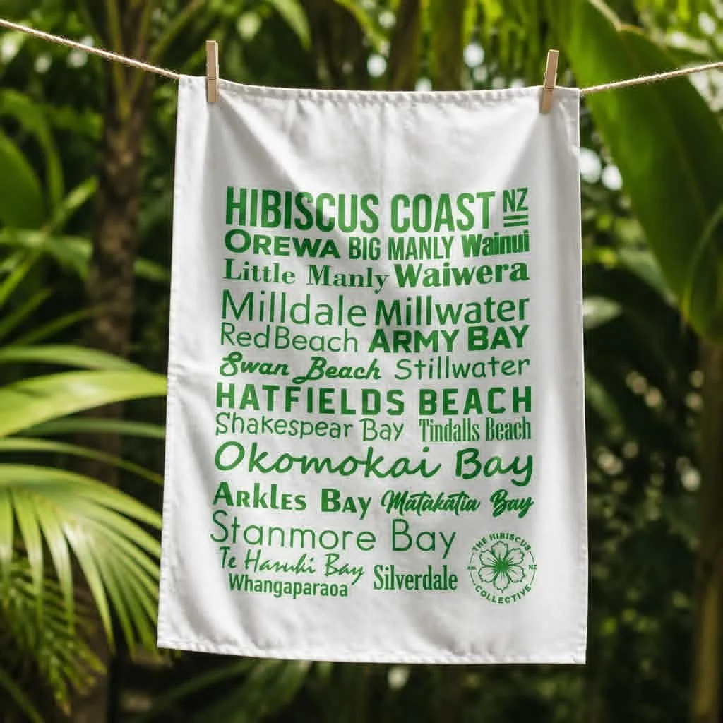 HIBISCUS COAST Tea Towel - Green
