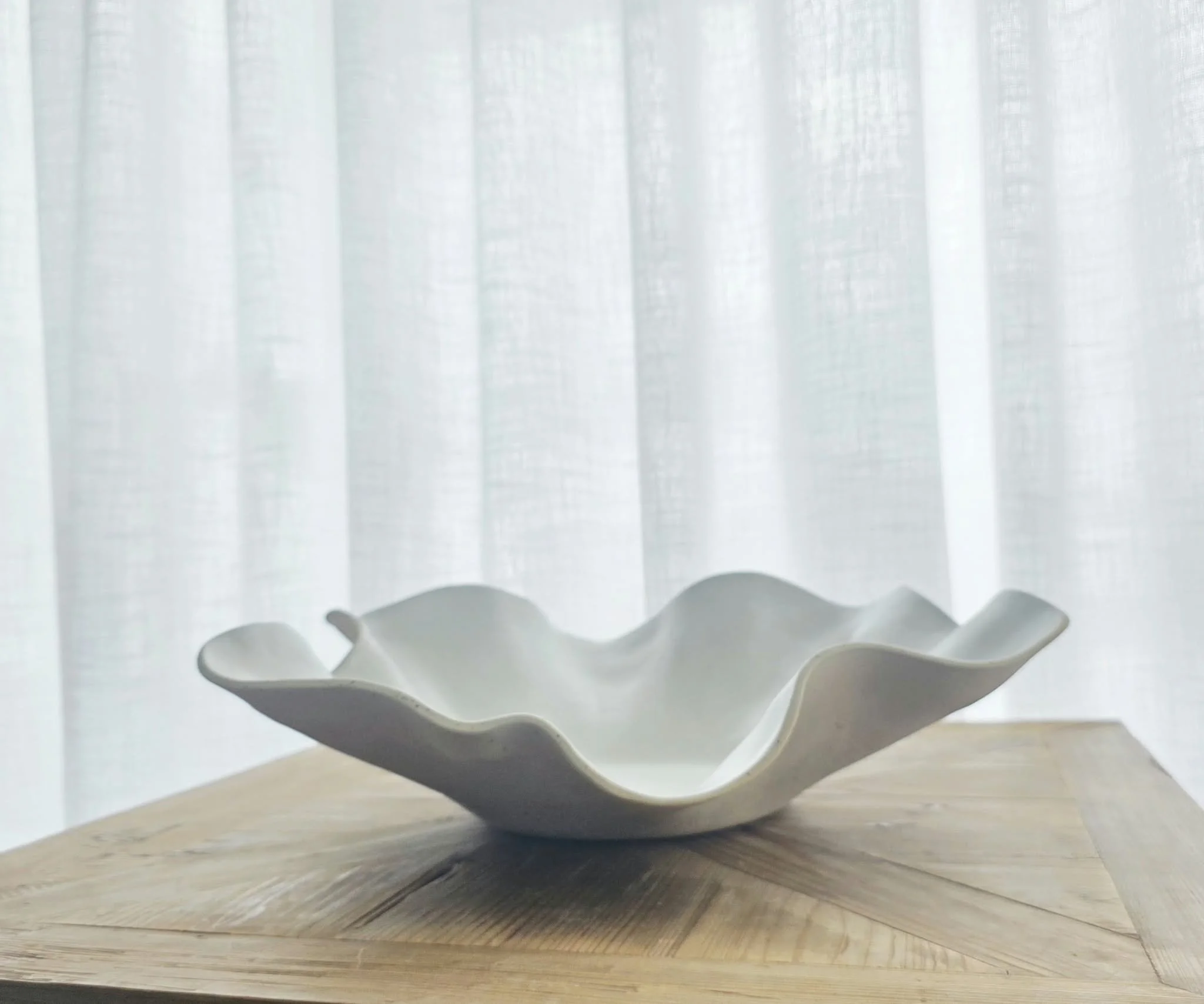 The Beach Collection - Ivory Large Waves Bowl