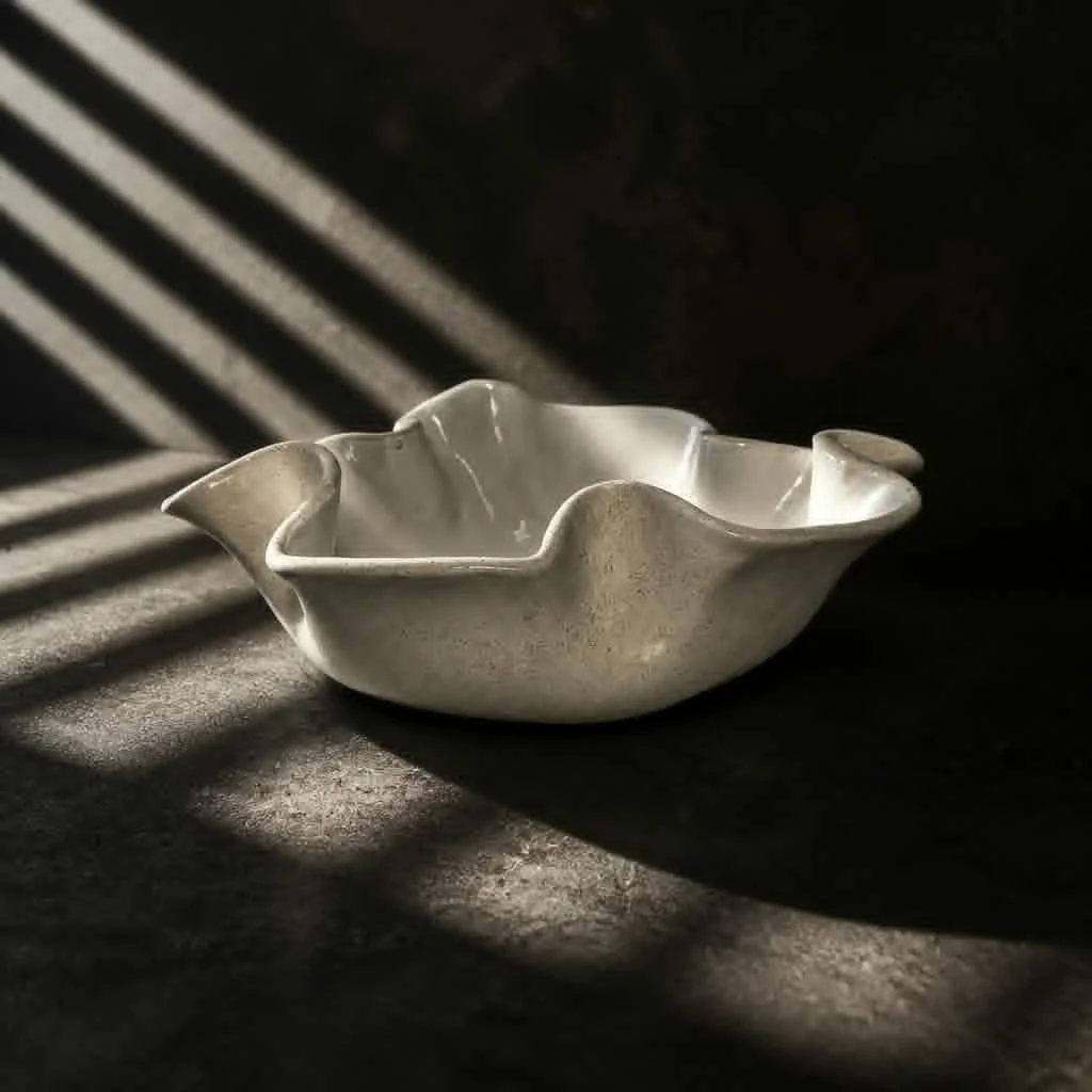 Greyscale - Large Wavy Bowl
