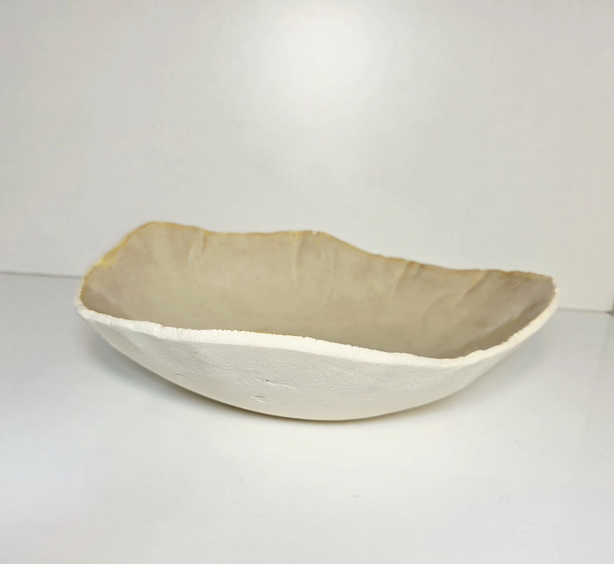 Medium Organic Edge Round Bowl - Travertine