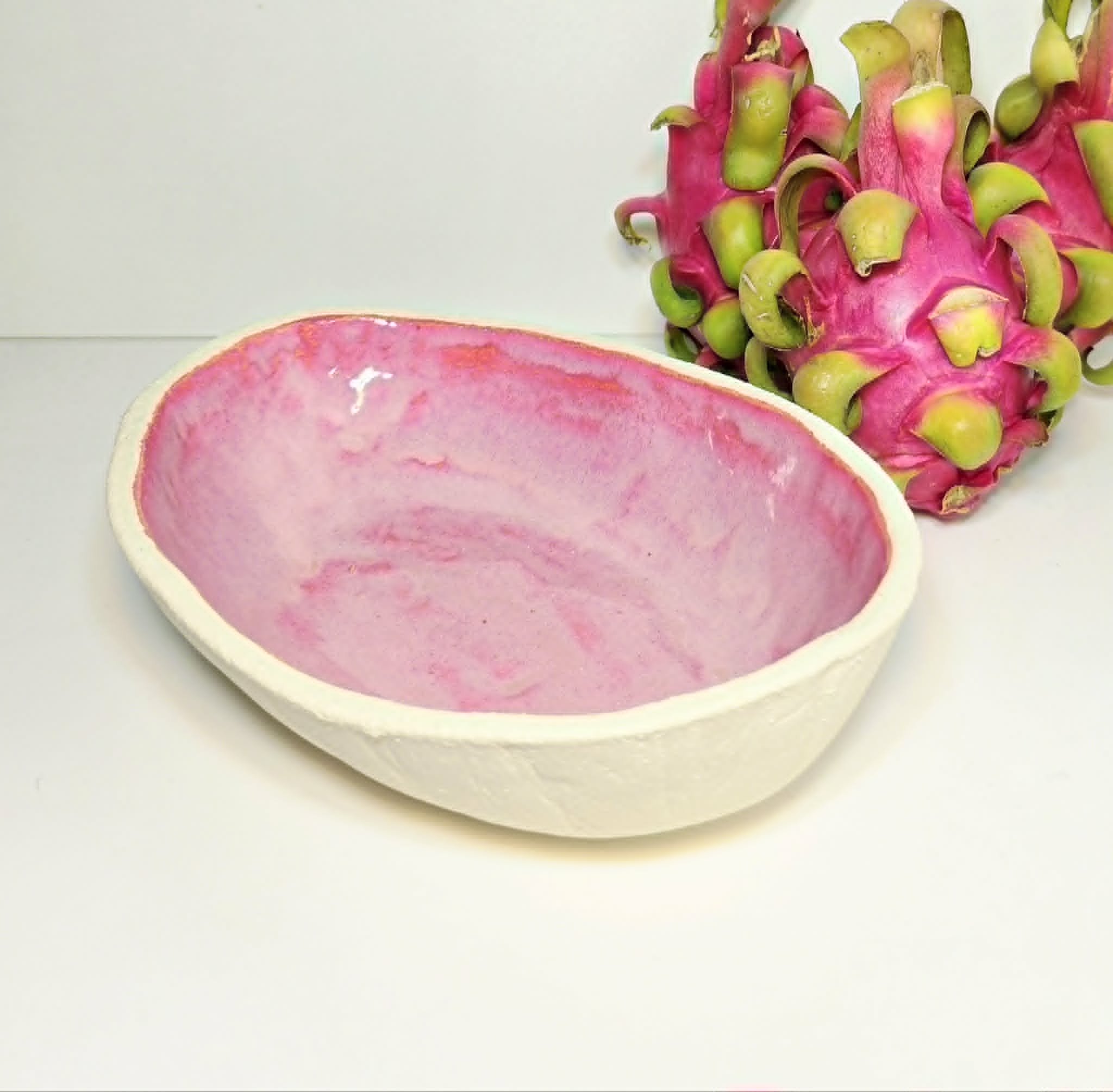 Oval Serving Bowl - Hibiscus Pink