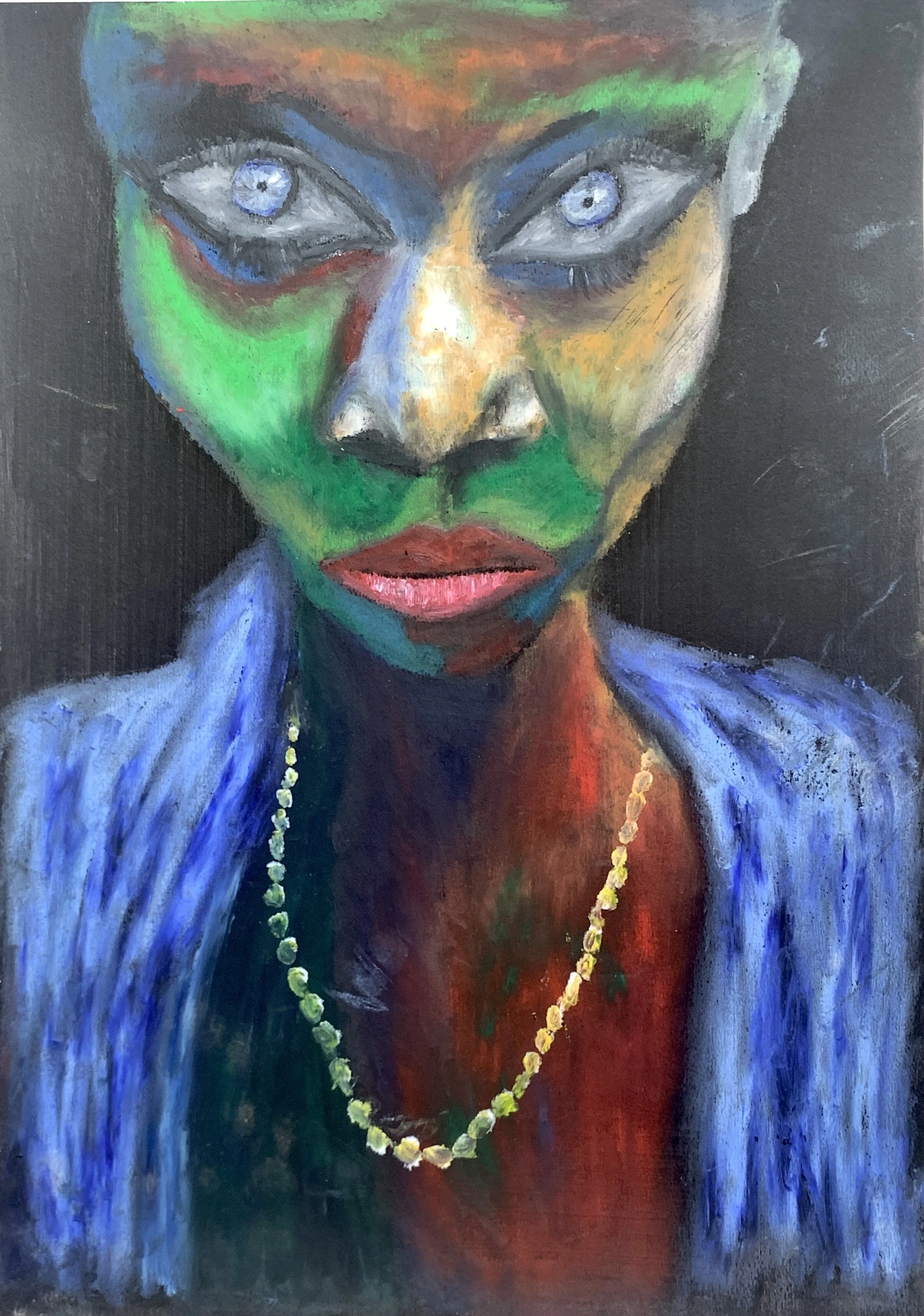 Title: Attitude 2019 / 
Medium: Oil Pastel on Paper /	
Size: 10x12 inches / 	
Price: Rs. 10,000 /
AVAILABLE