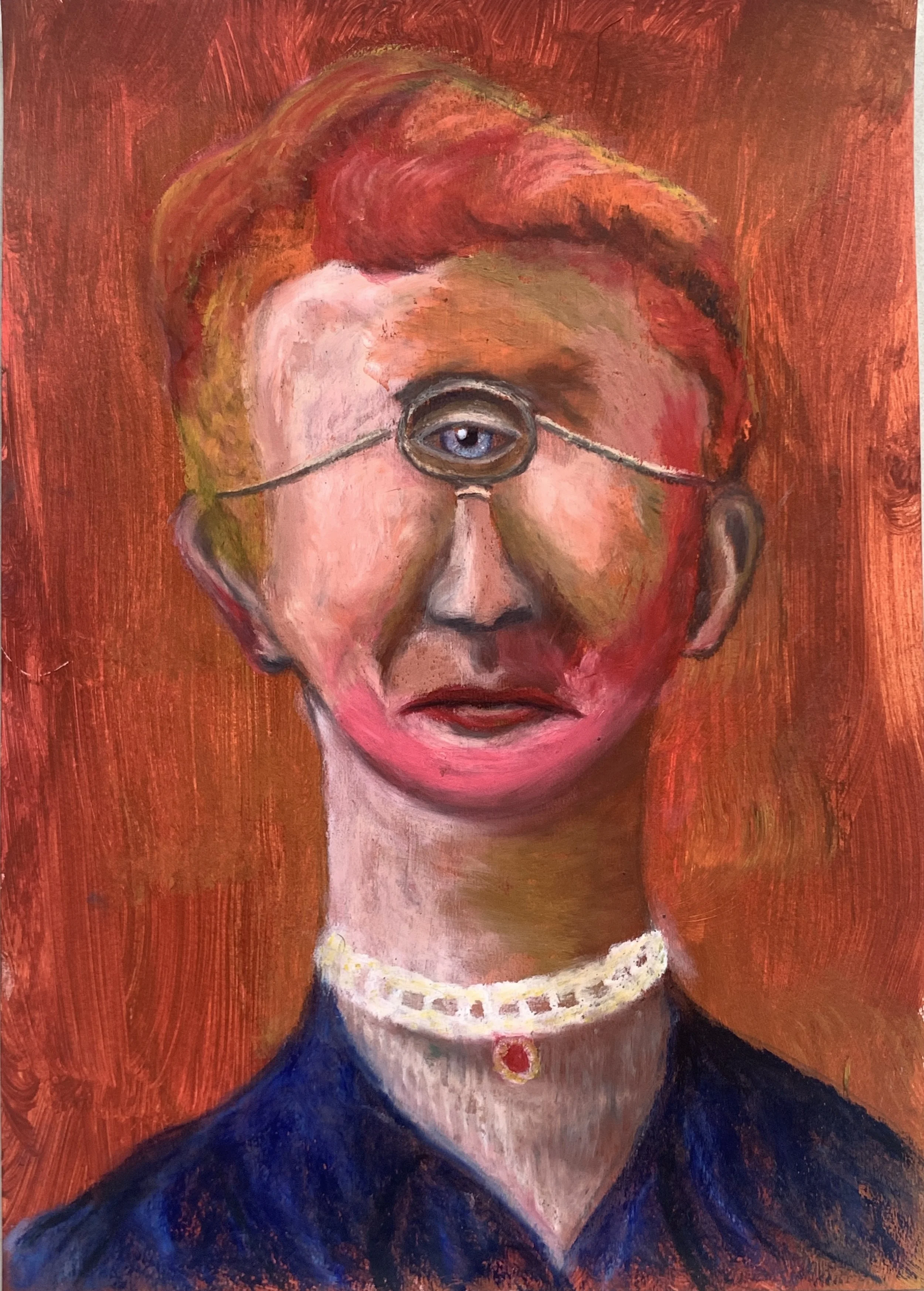 Title: Focussed 2019 / 
Medium: Oil Pastel on Paper /	
Size: 8x12 inches / 	
SOLD
