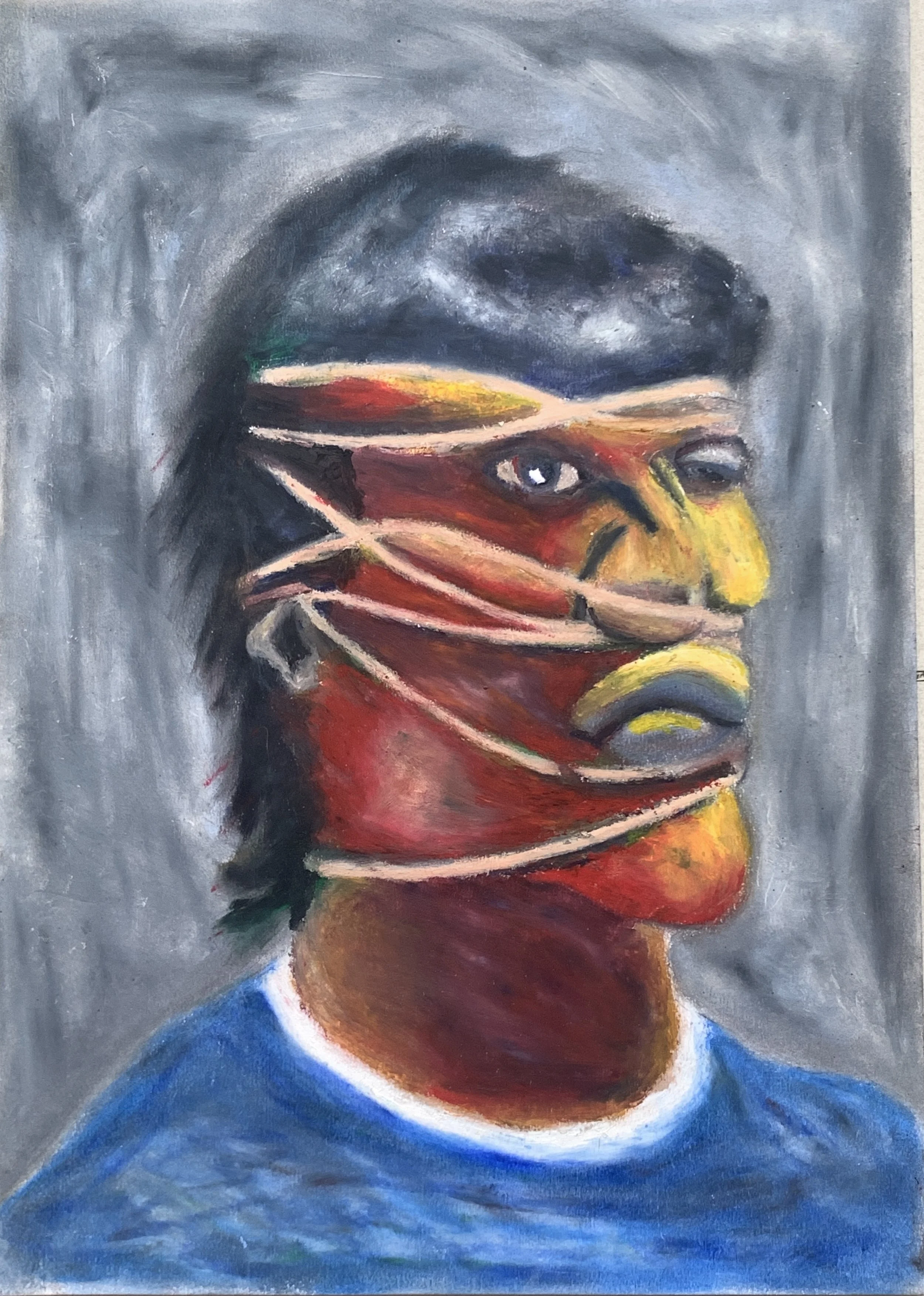Title: Trapped 2019 / 
Medium: Oil Pastel on Paper /	
Size: 10x12 inches / 	
Price: Rs. 10.000 /
AVAILABLE