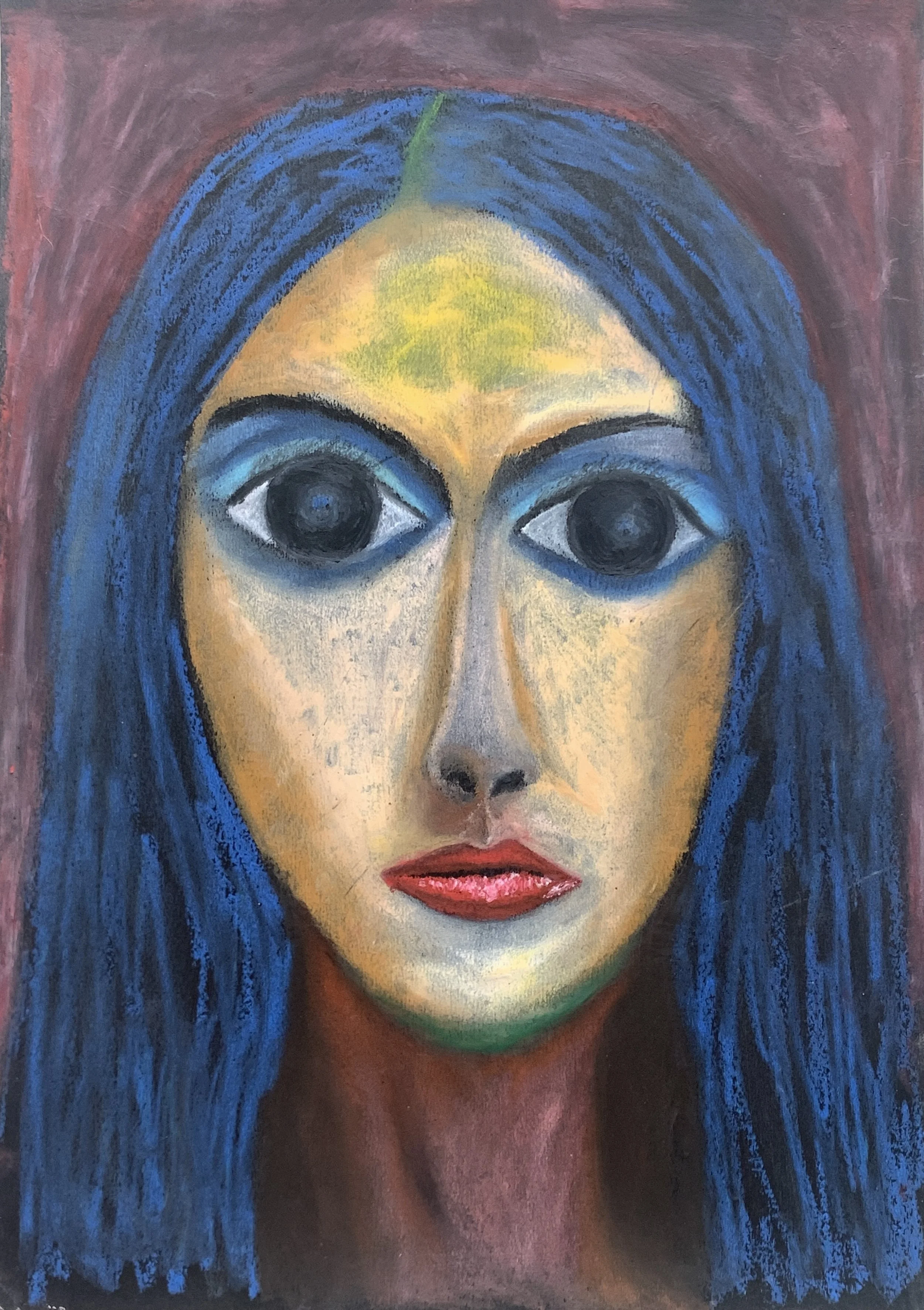 Title: Looking 2019 / 
Medium: Oil Pastel on Paper /	
Size: 10x12 / 	
SOLD