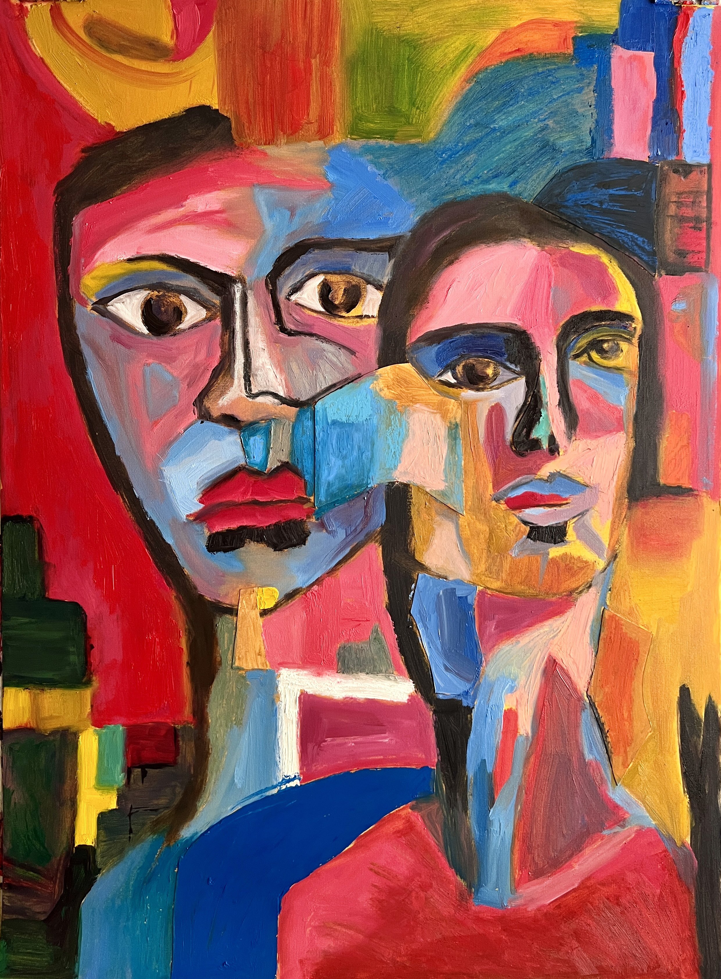Title: Merged 2023 / 
Medium: Mixed Media on Paper /	
Size: 22x30 inches / 	
SOLD