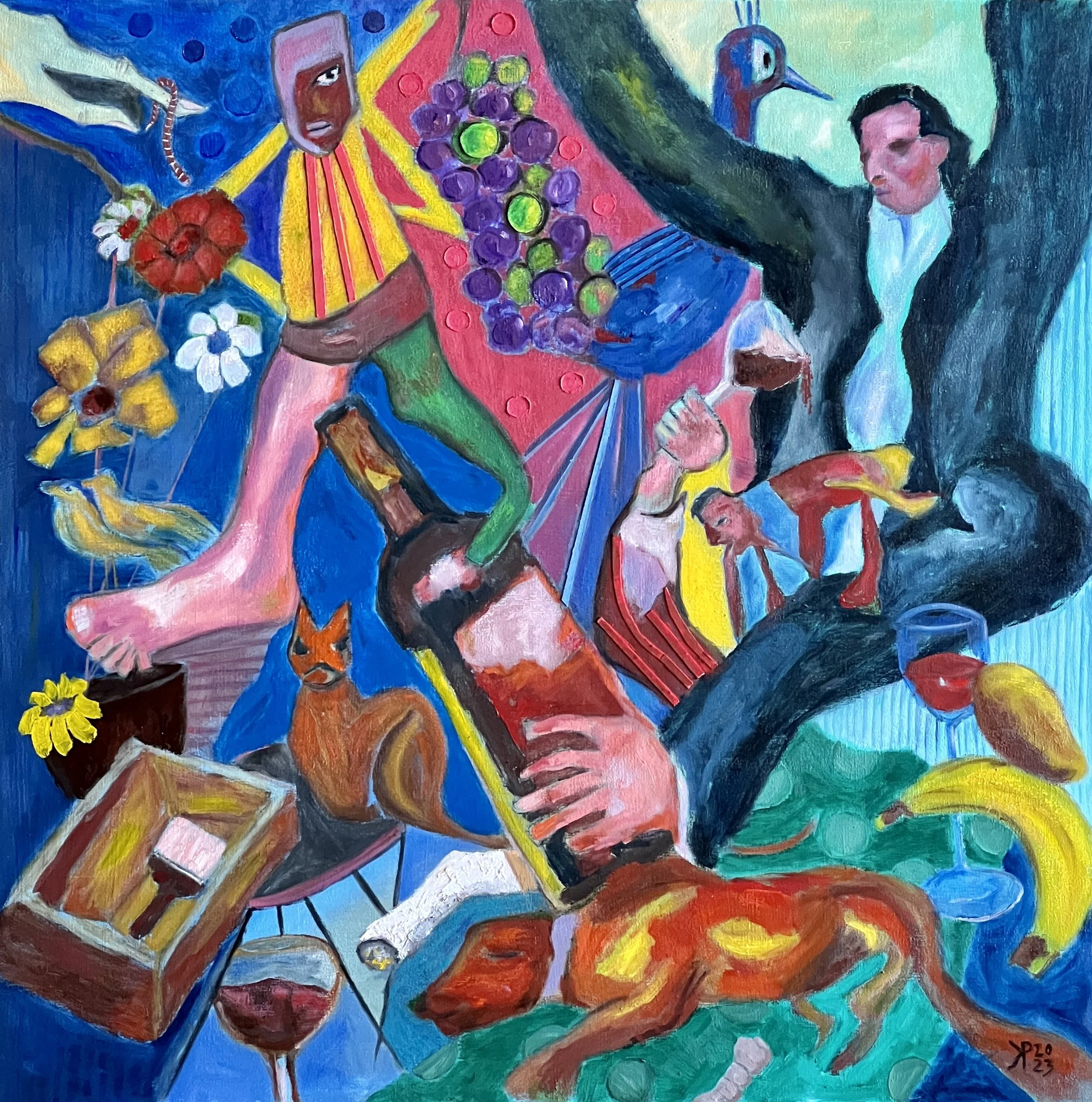 Title: Choices 2023 / 
Medium: Mixed Media on Stretched Canvas /	
Size: 36x36 inches / 	
SOLD