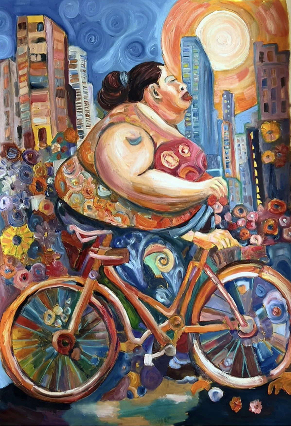 Title: Doesn't Fit 2023 / 
Medium: Oil and Oil Pastel on Paper /	
Size: 30x40 inches / 	
SOLD