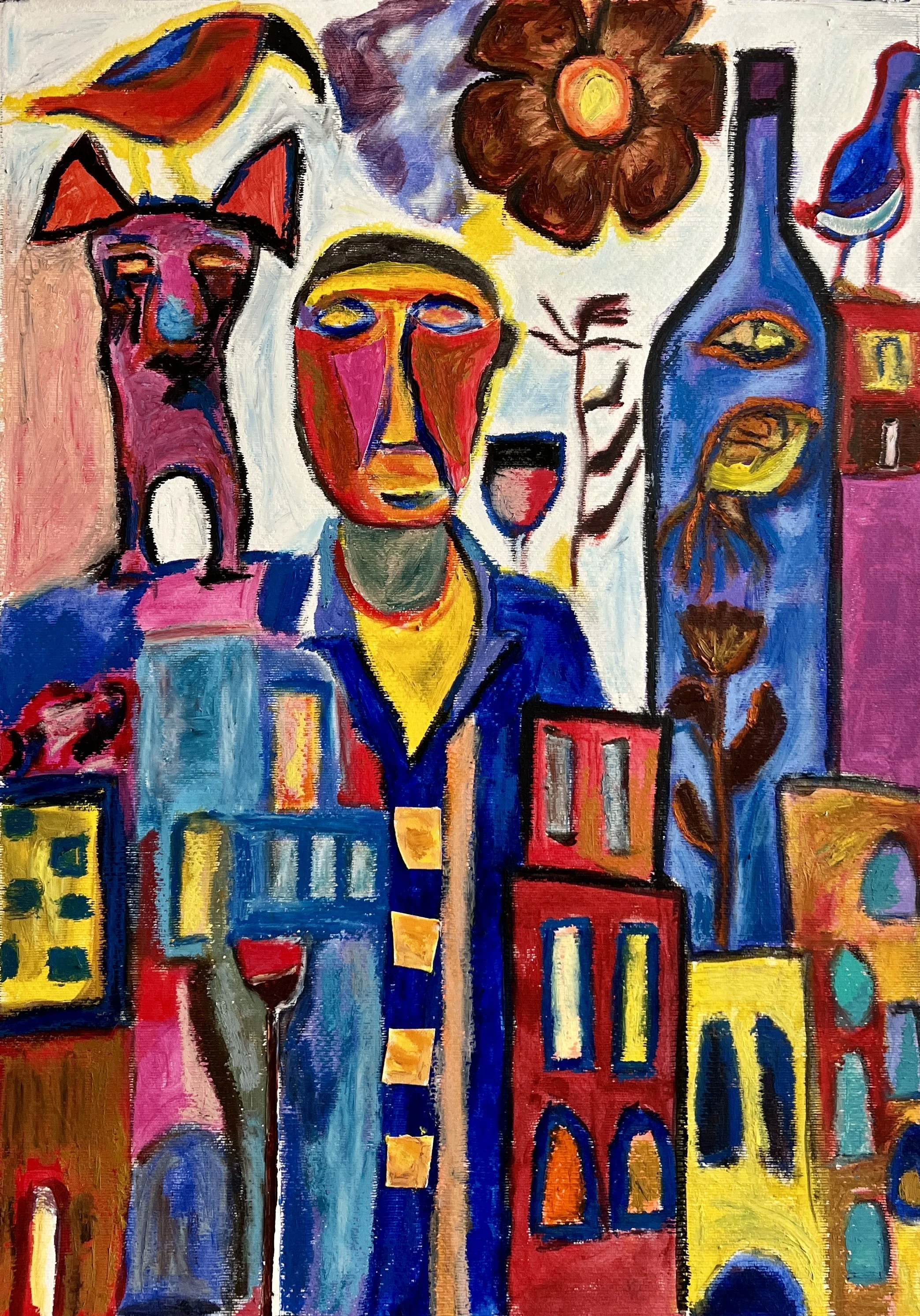 Title: Height of Summer 2023 / 
Medium: Oil Pastel on Paper - FRAMED /	
Size: 20x28 inches / 	
SOLD