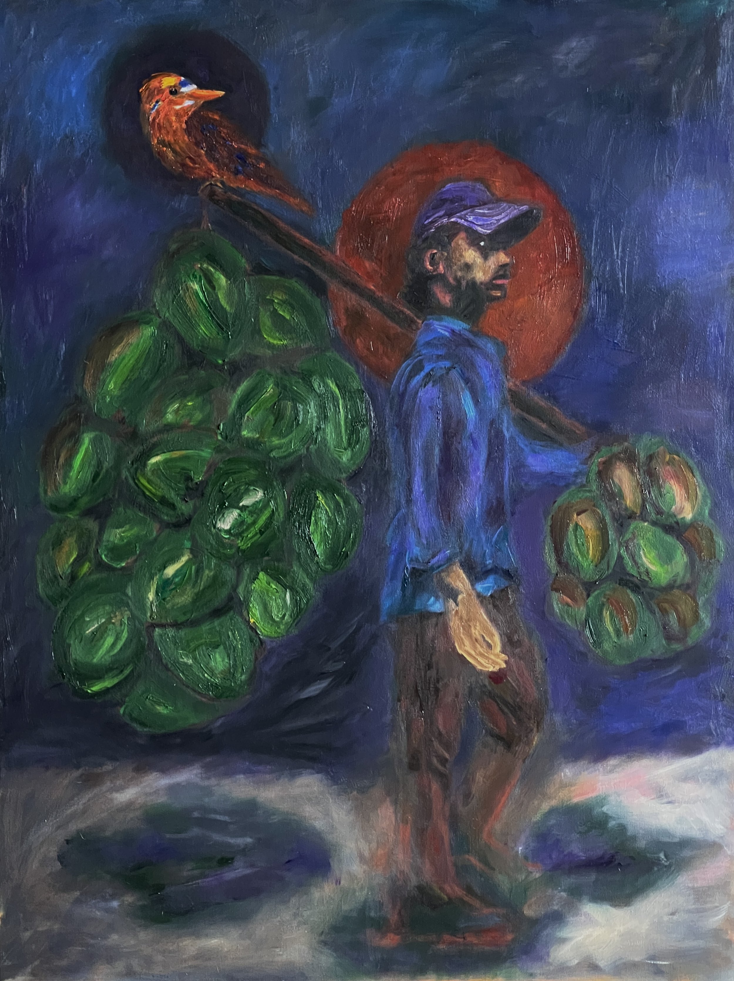 Title: Groundhog Day 2023/ 
Medium: Oil on Stretched Canvas /	
Size: 36x48 inches / 	
Price: Rs. 87, 000 /
AVAILABLE