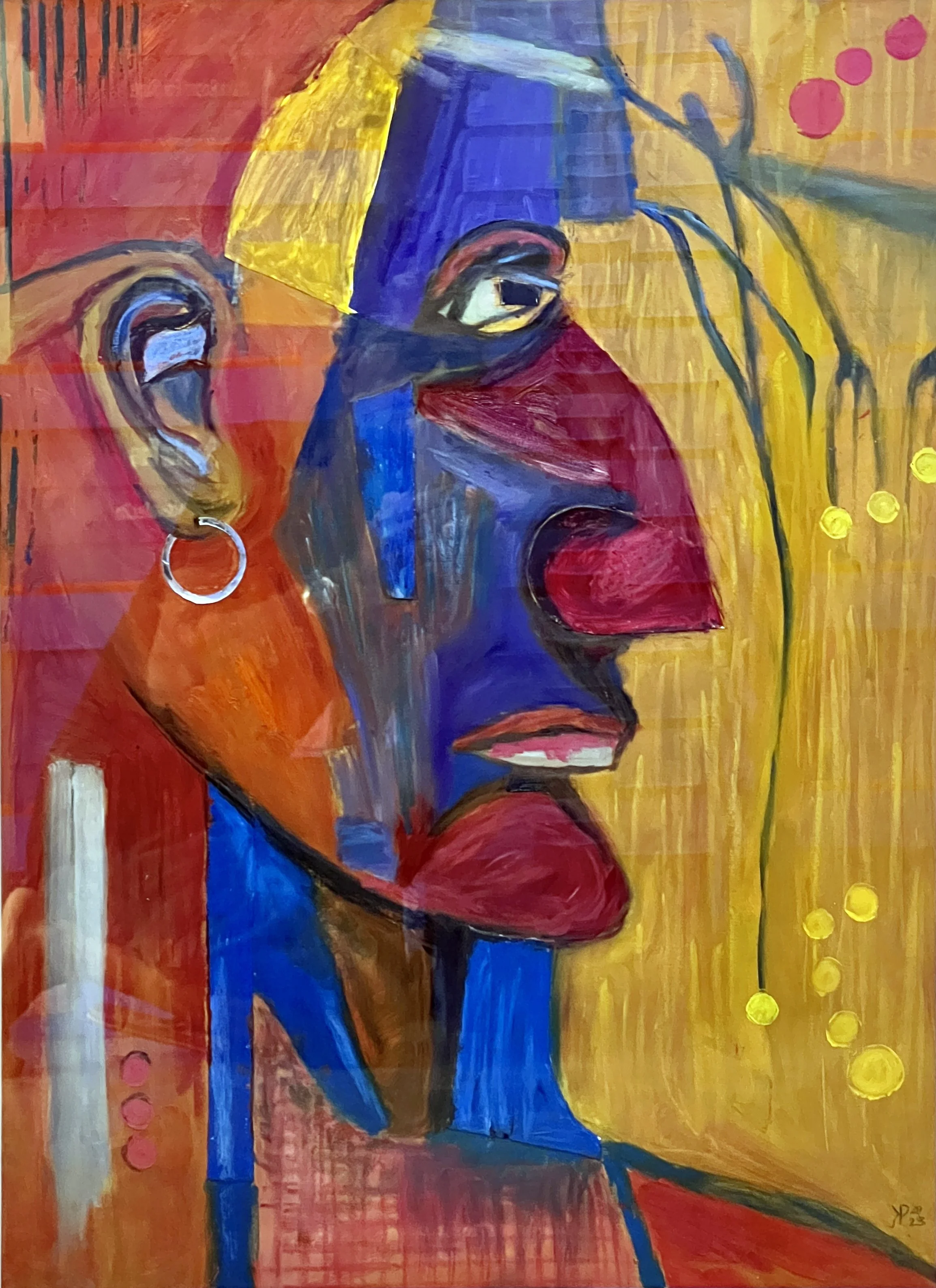 Title: Royalty 2023 / 
Medium: Mixed Media on Paper /	
Size: 22x30 inches / 	
Price: Rs. 50,400 /
AVAILABLE