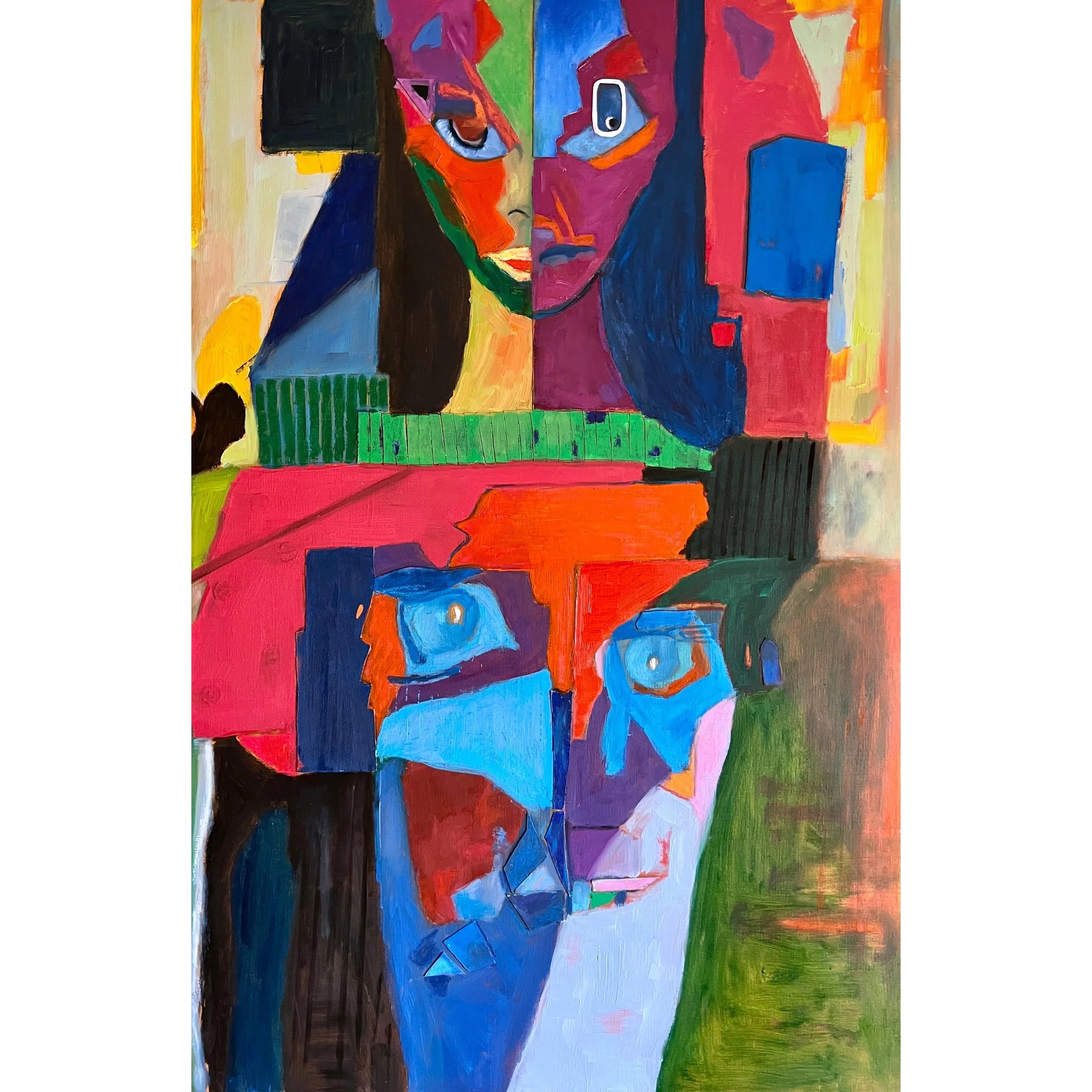 Title: Split Decision 2023 / 
Medium: Mixed Media on Paper /	
Size: 25x39 inches / 	
SOLD