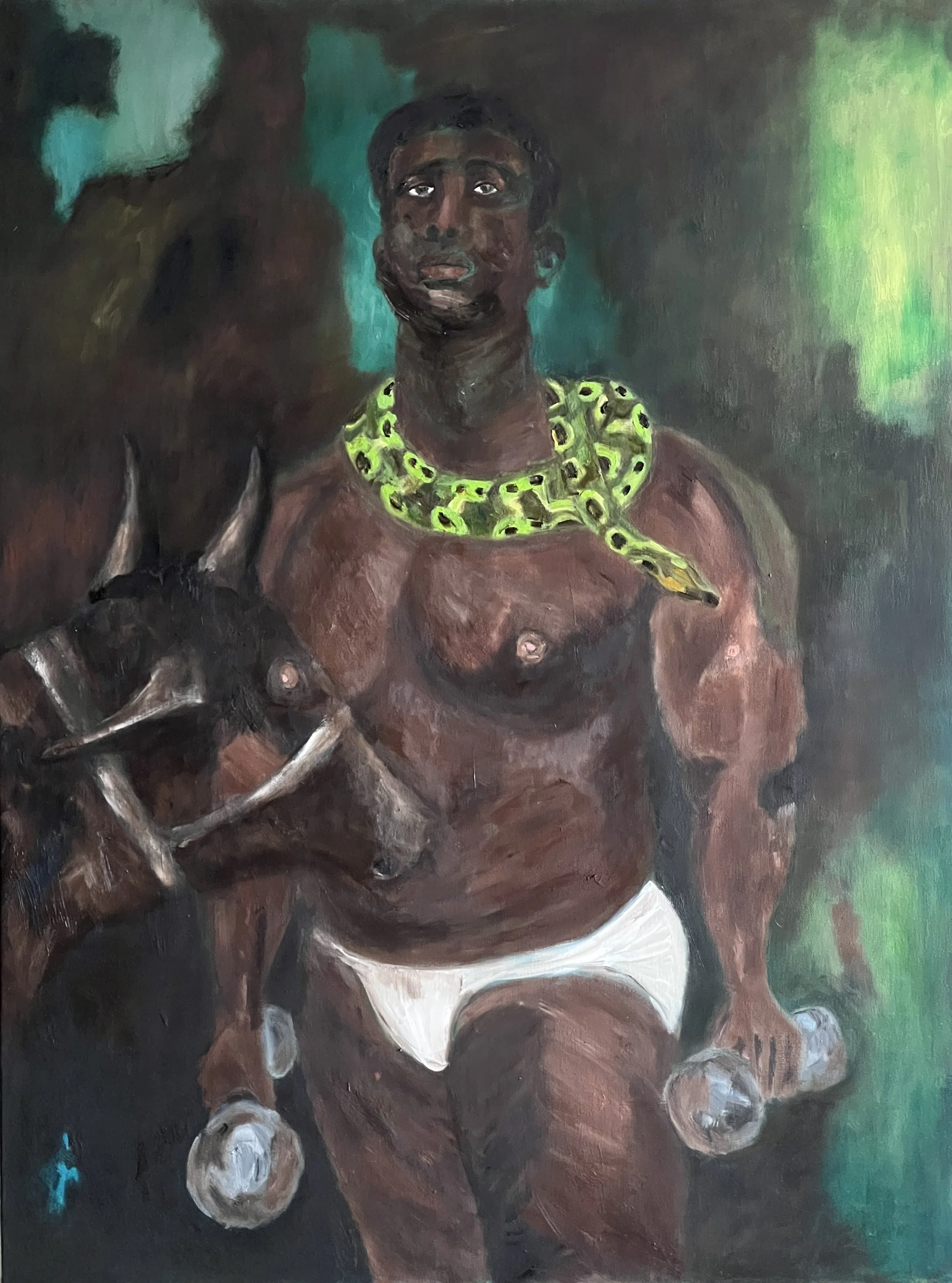 Title: Sensitive Side 2023 / 
Medium: Oil on Stretched Canvas /	
Size: 36x48 inches / 	
Price: Rs. 87,000 /
AVAILABLE