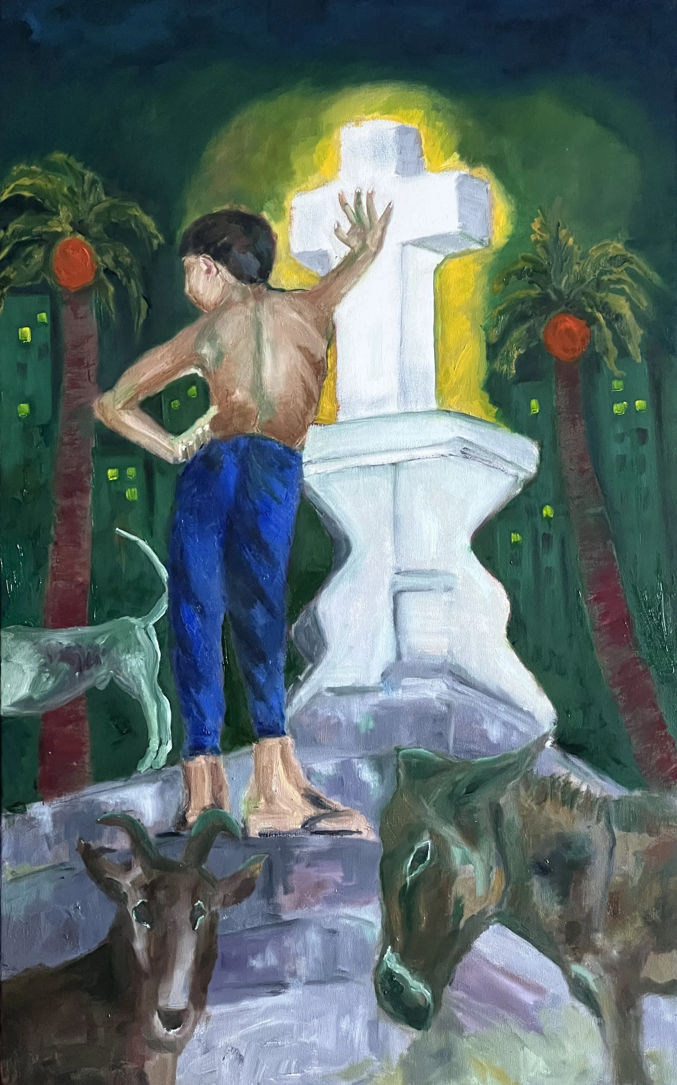 Title: Reach for the Stars 2023 / 
Medium: Oil on Stretched Canvas /	
Size: 30x48 inches / 	
SOLD