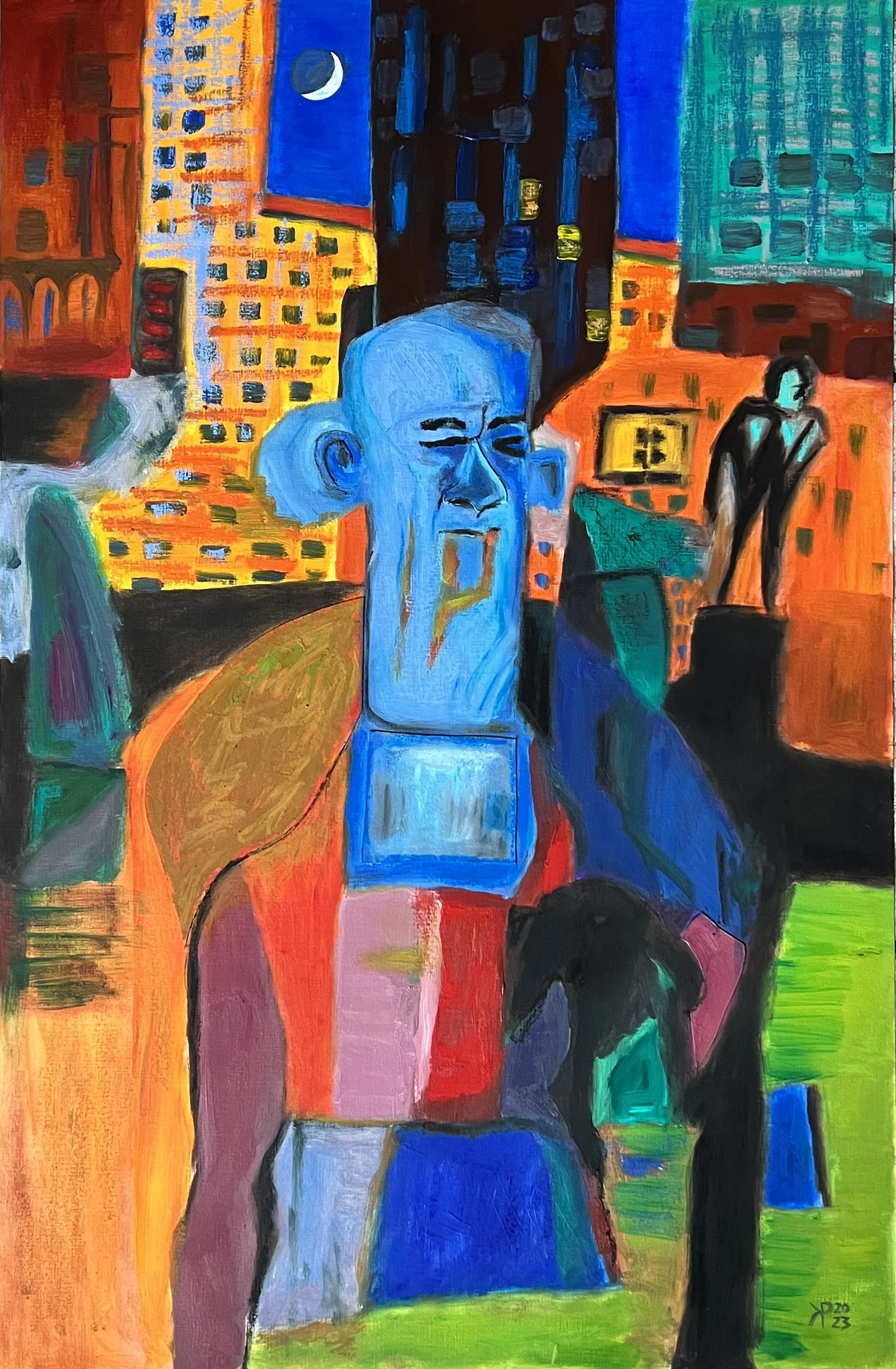 Title: You Belong to the City 2023 / 
Medium: Mixed Media on Paper /	
Size: 25x39 inches / 	
Price: Rs. 60,480 /
TEMPORARILY ON HOLD