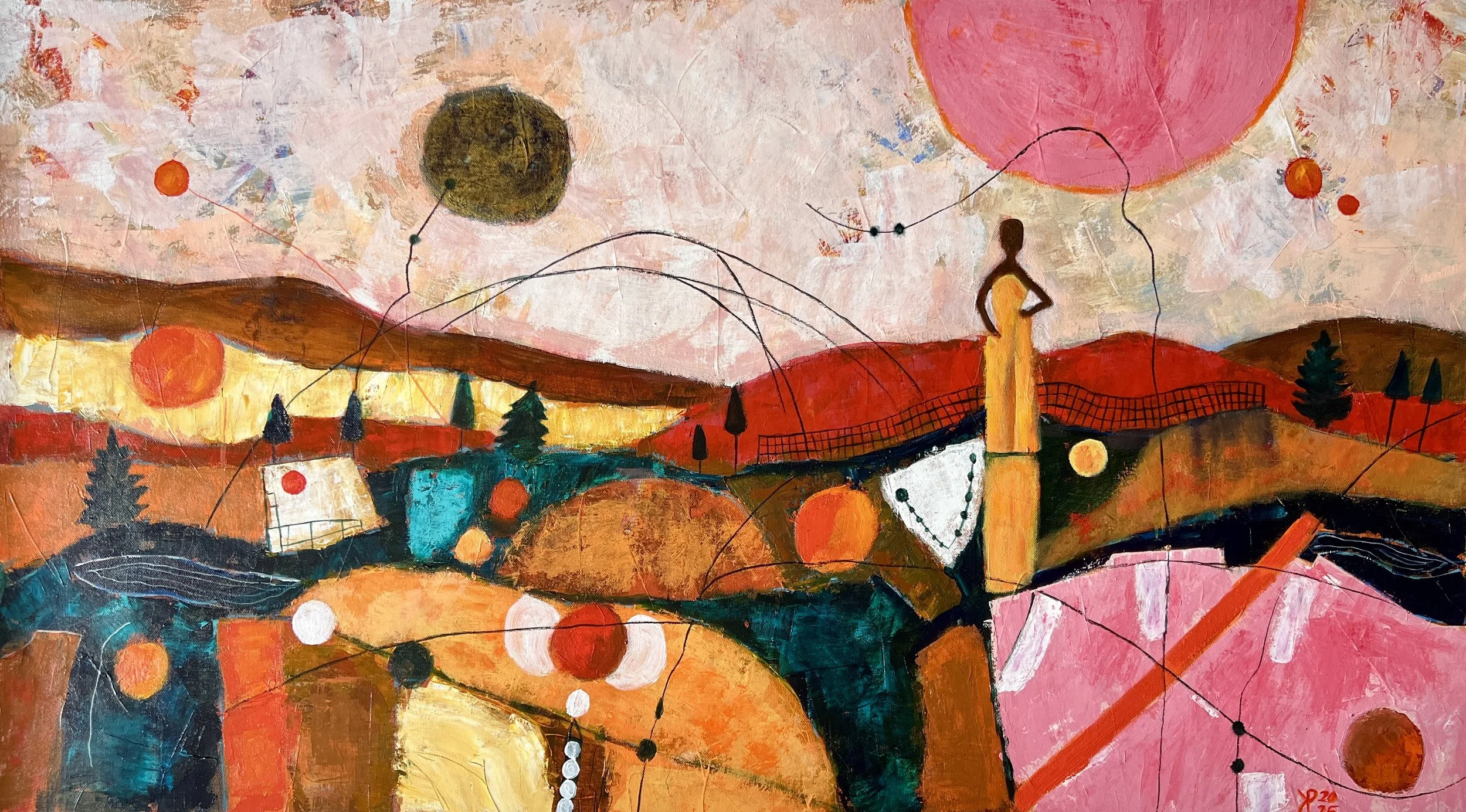 Title:  Echoes of Silence/ 
Medium: Acrylic on Canvas /	
Size: 24x42 inches / 	
Price: Rs. 55,500 /
AVAILABLE